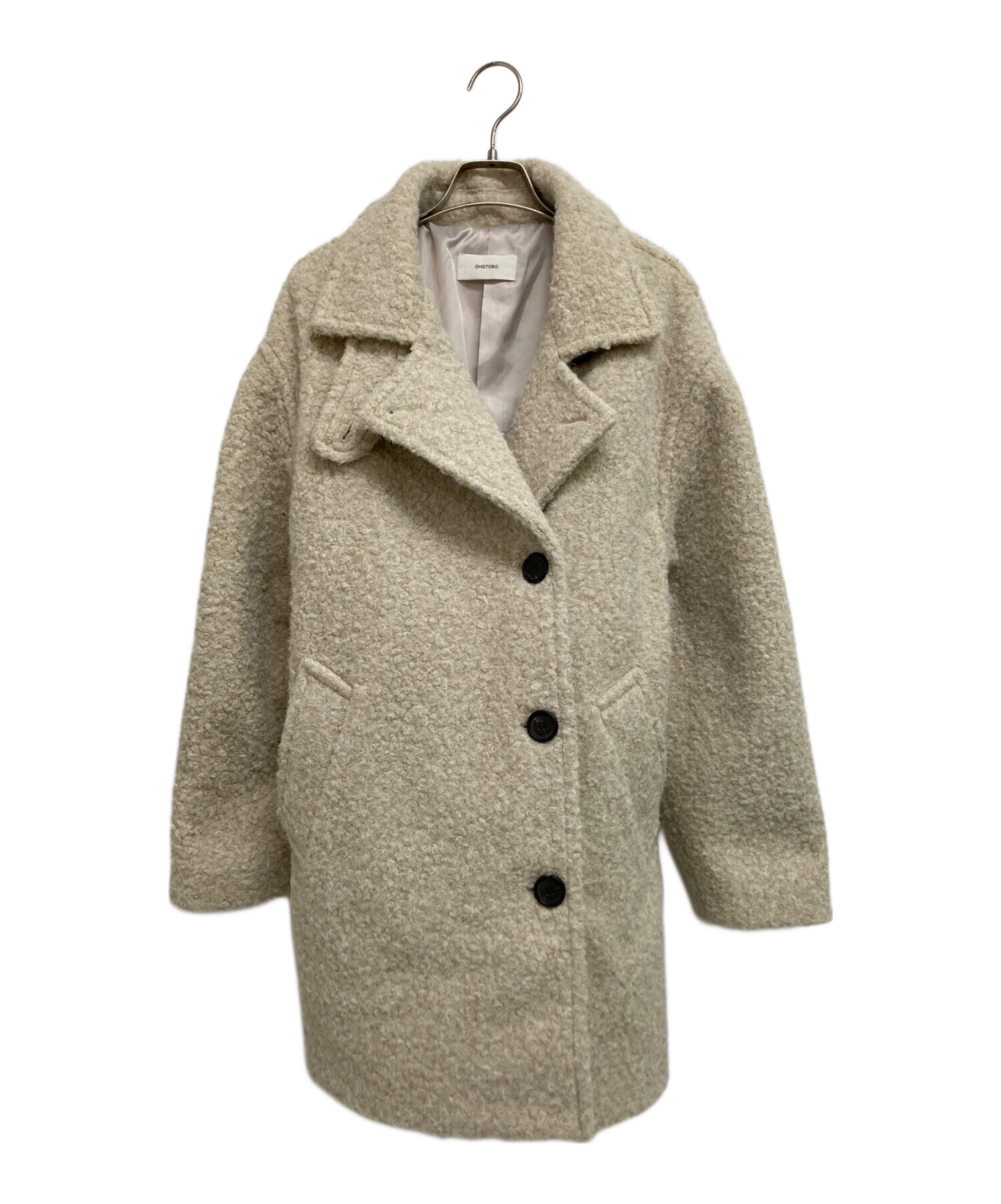 レディース OHOTORO Boucle 2way Half Coat ブラック