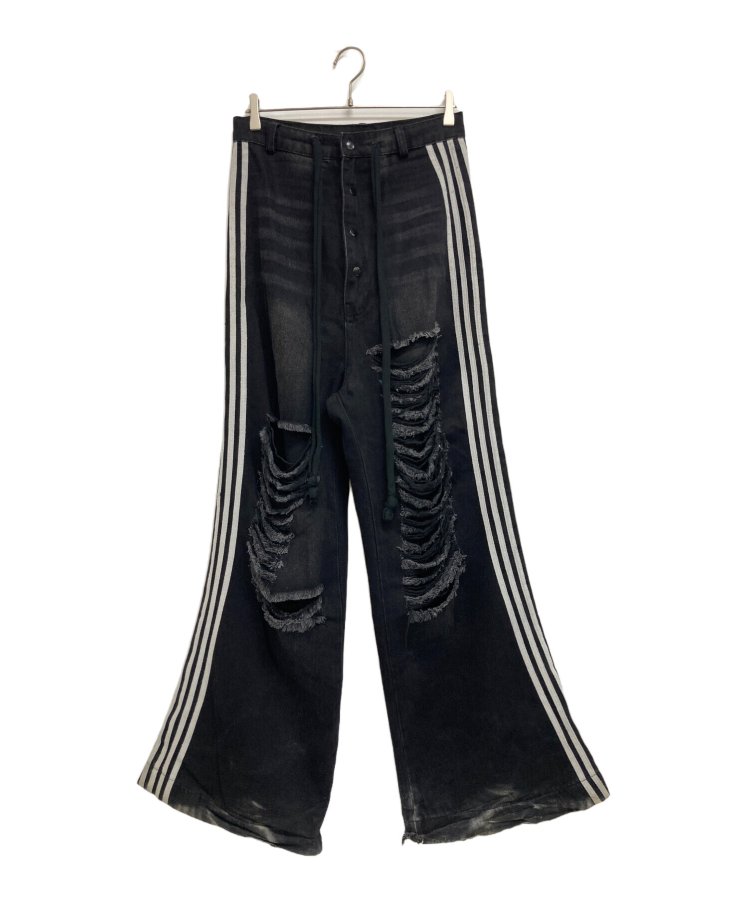 中古・古着通販】yori sport (ヨリ スポーツ) 5 STRIPE DENIM ブラック