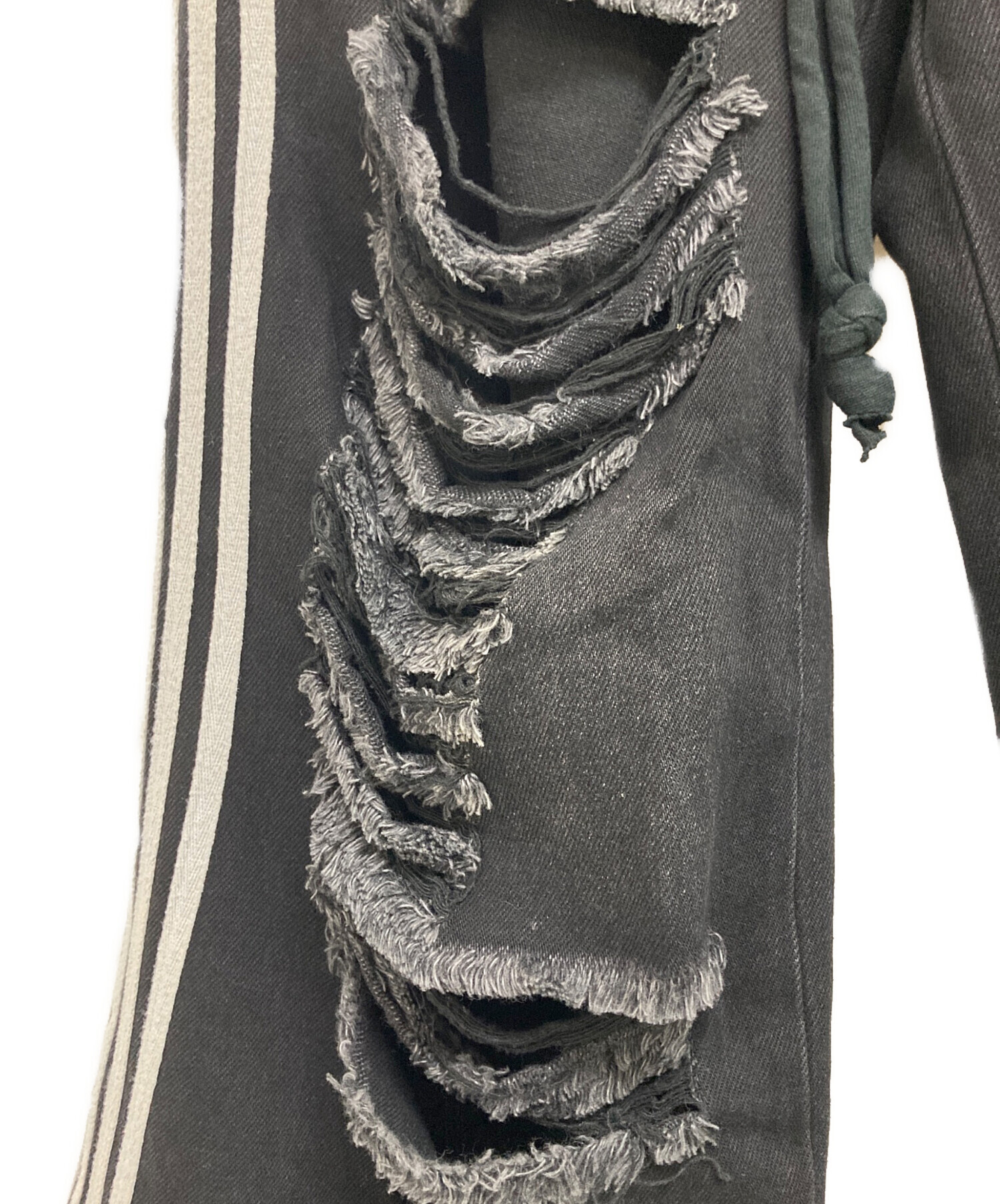 中古・古着通販】yori sport (ヨリ スポーツ) 5 STRIPE DENIM ブラック