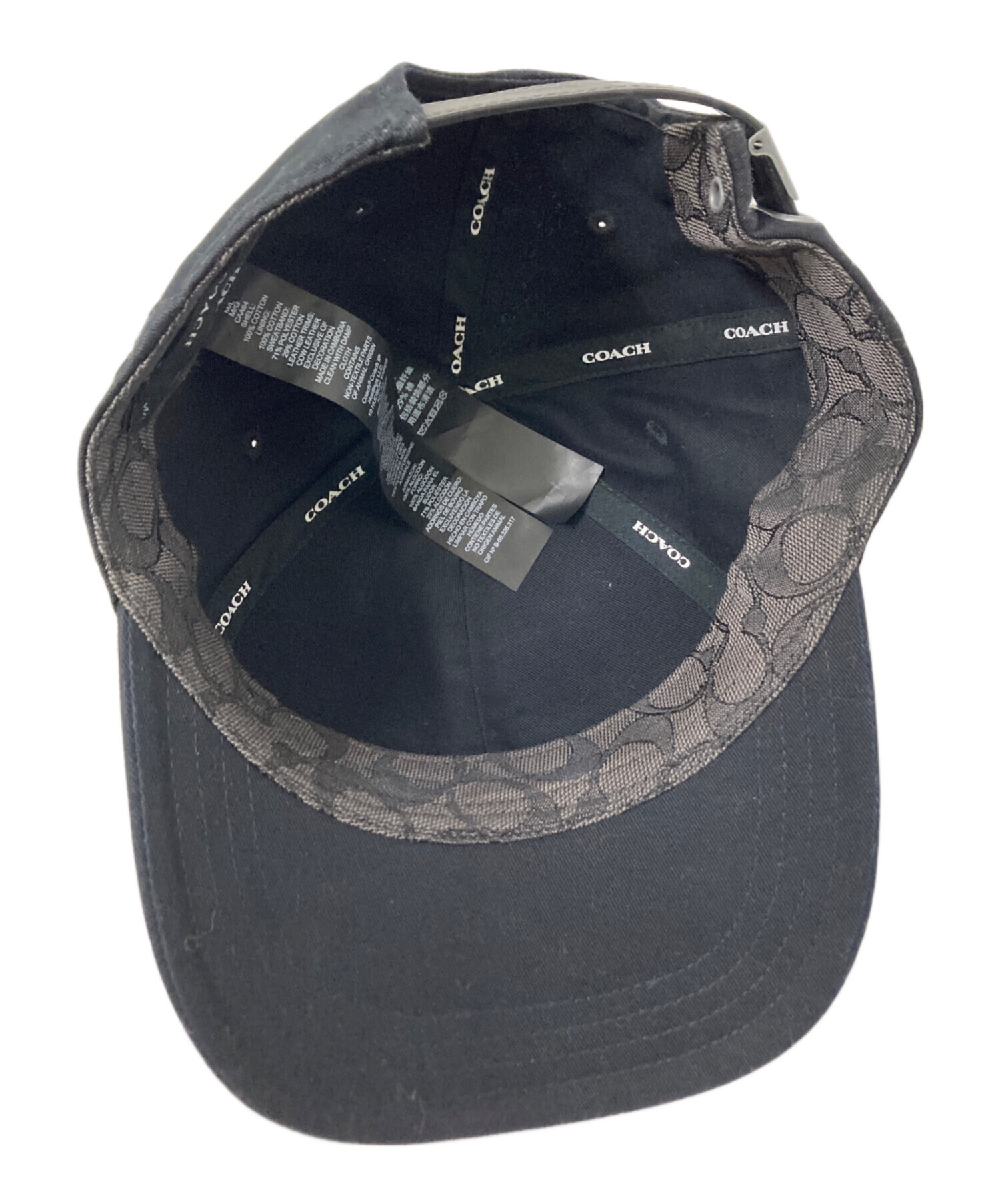 中古・古着通販】COACH (コーチ) キャップ ブラック サイズ:M/L