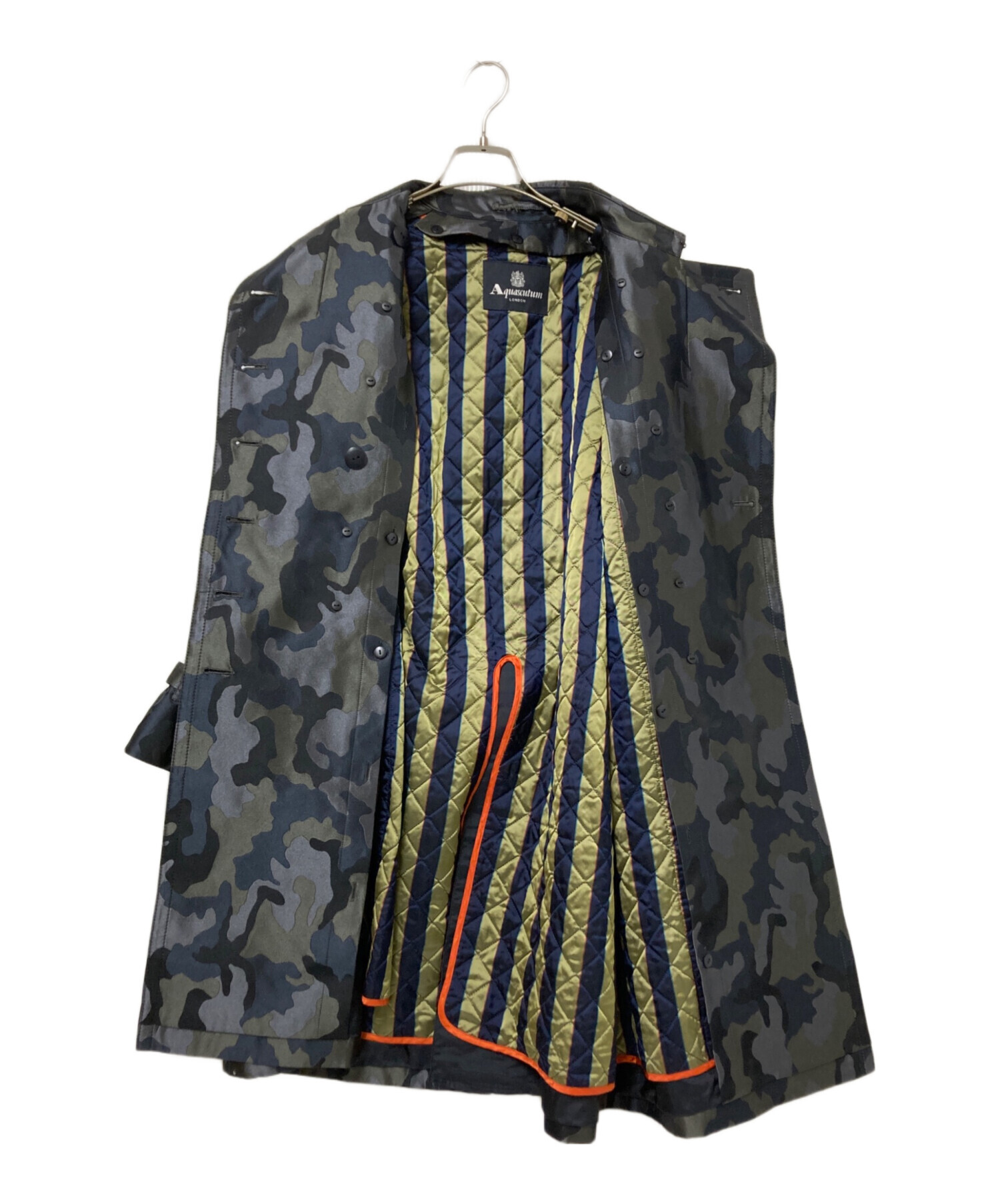 アクアスキュータム迷彩柄トレンチコート 【極美品】 Aquascutum