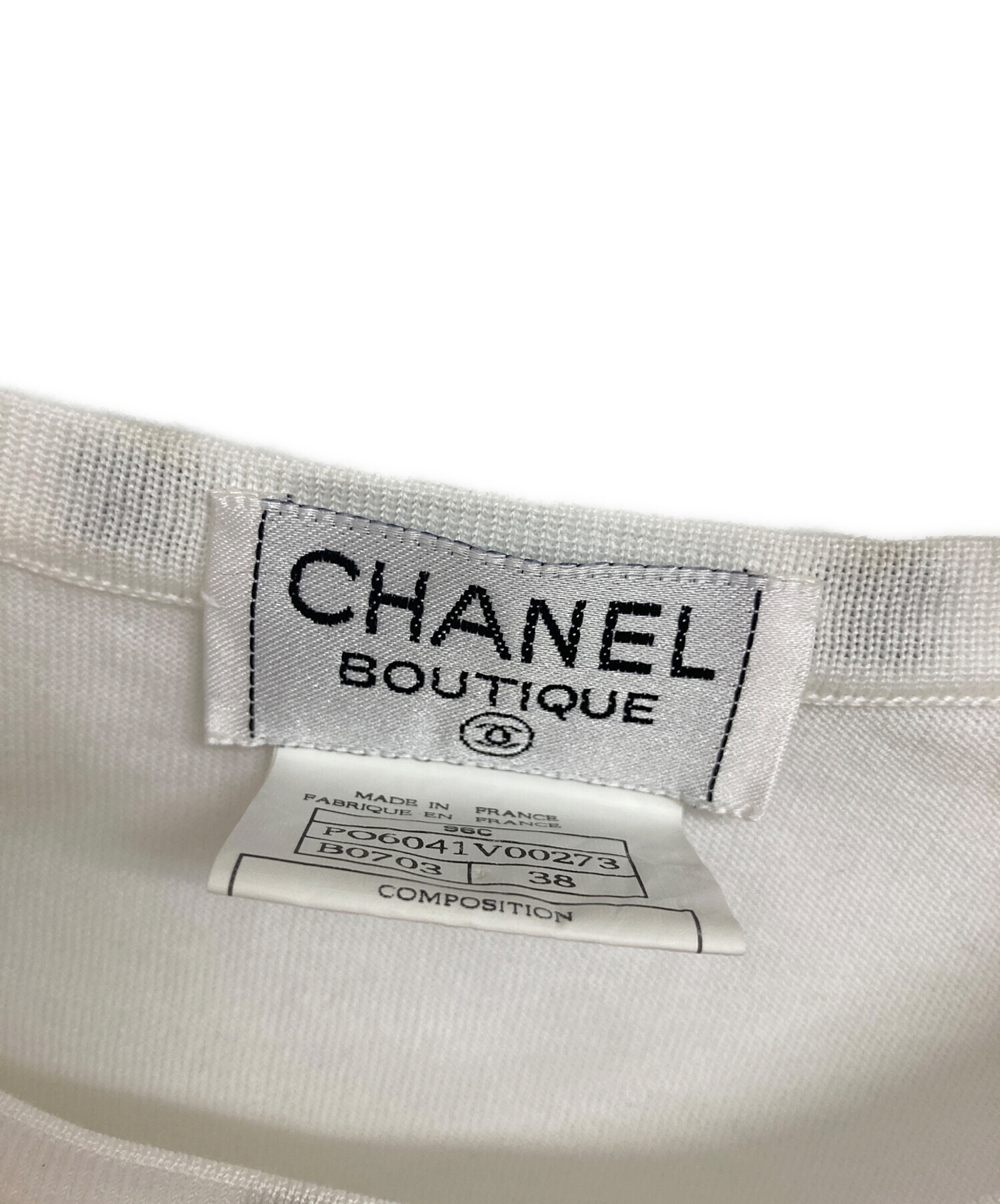 CHANEL シャネル　ココマーク　クロップド　カットソー　アイボリー CHANEL シャネル ココマーク クロップド カットソー アイボリー