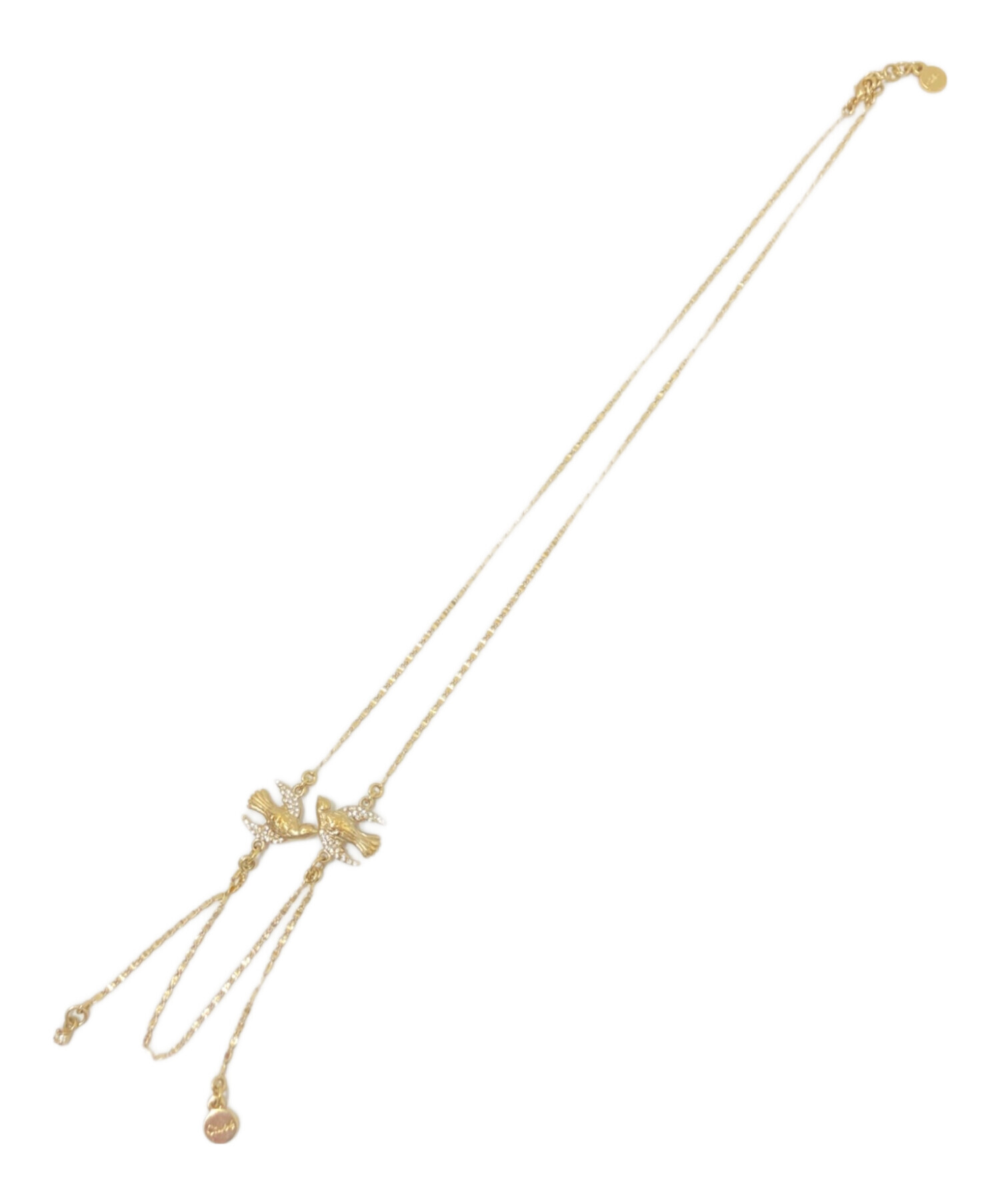 Chloe チャームネックレス リボン付き 中古・古着通販】Chloe (クロエ) バードチャームネックレス ゴールド