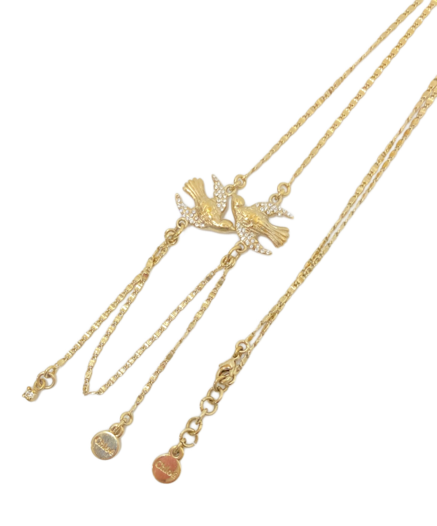 中古・古着通販】Chloe (クロエ) バードチャームネックレス ゴールド 