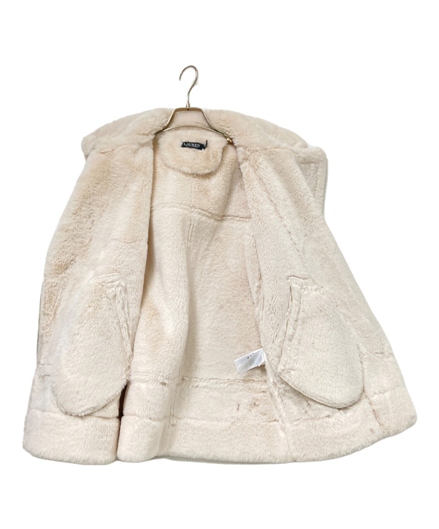 LAUREN RALPH LAUREN　ビンテージフェイクムートンコート メンズ] 90's~ ラルフローレン フェイクムートンコート ブラック