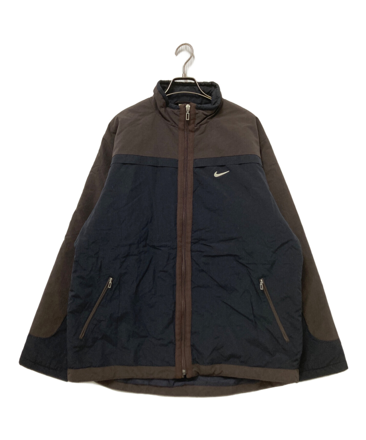 中古・古着通販】NIKE (ナイキ) ナイロンジャケット ブラック×ブラウン