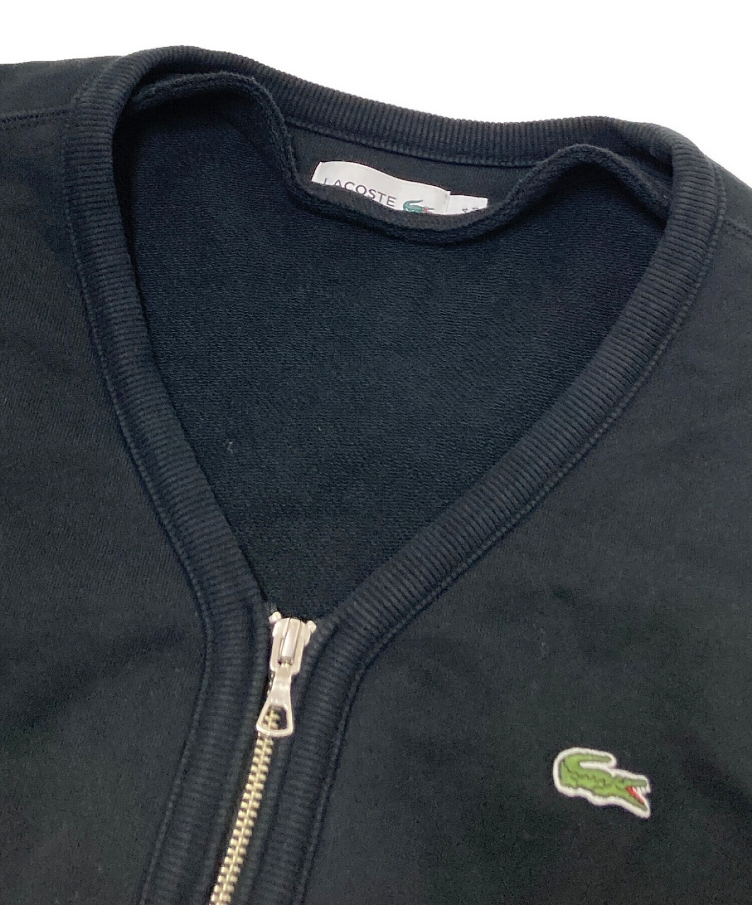 中古・古着通販】LACOSTE (ラコステ) スウェットカーディガン ブラック
