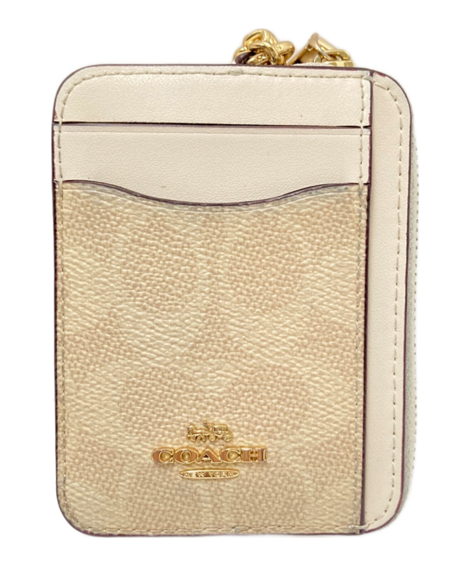 中古・古着通販】COACH (コーチ) ジップ カード ケース・シグネチャー 