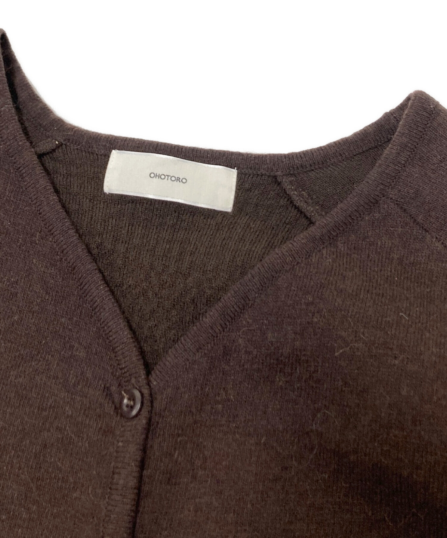 中古・古着通販】OHOTORO (オオトロ) volume knit cardigan ブラウン
