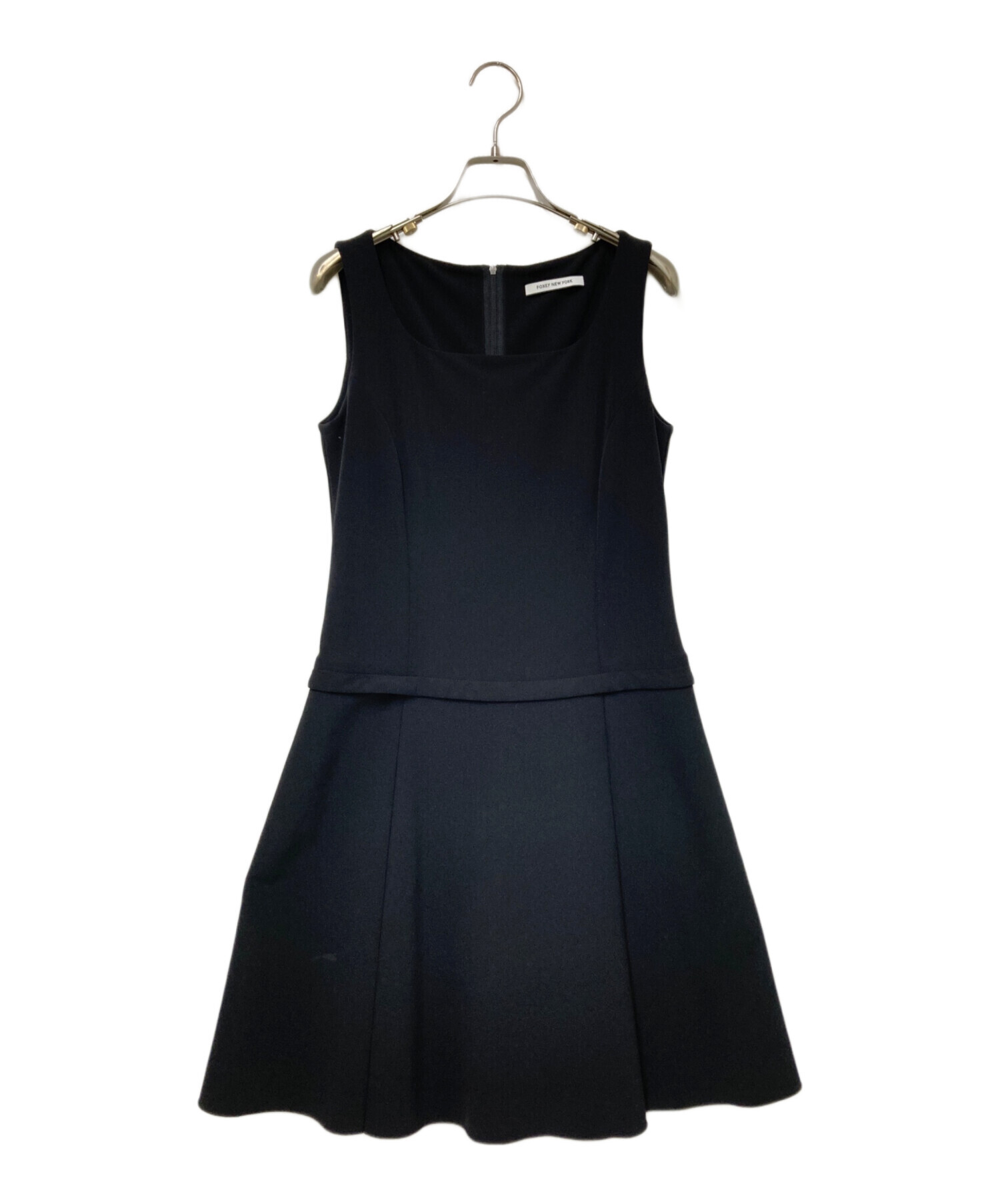 ☆美品☆フォクシー　FOXEY 黒 ノースリーブ ワンピース ひざ丈　ブラック 中古・古着通販】FOXEY NEWYORK (フォクシーニューヨーク