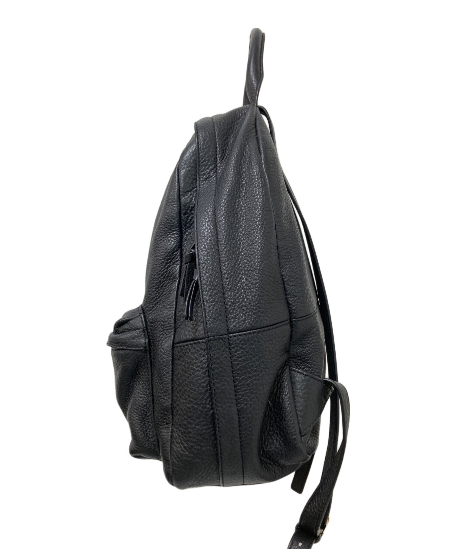 Tory Burch トリーバーチ レザーリュック 中古・古着通販】TORY BURCH (トリーバーチ) レザーリュック ブラック