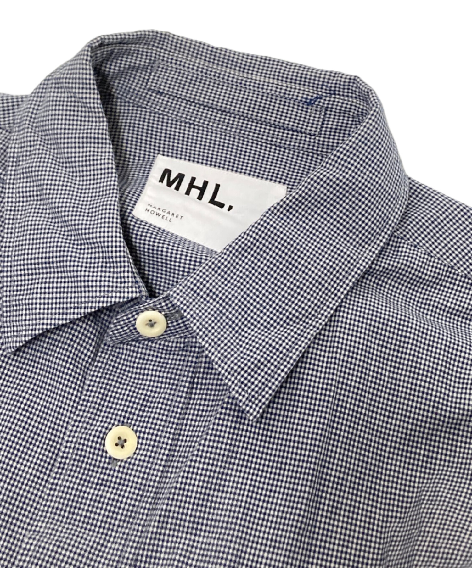中古・古着通販】MHL (エムエイチエル) TINY GINGHAM COTTON SHIRT