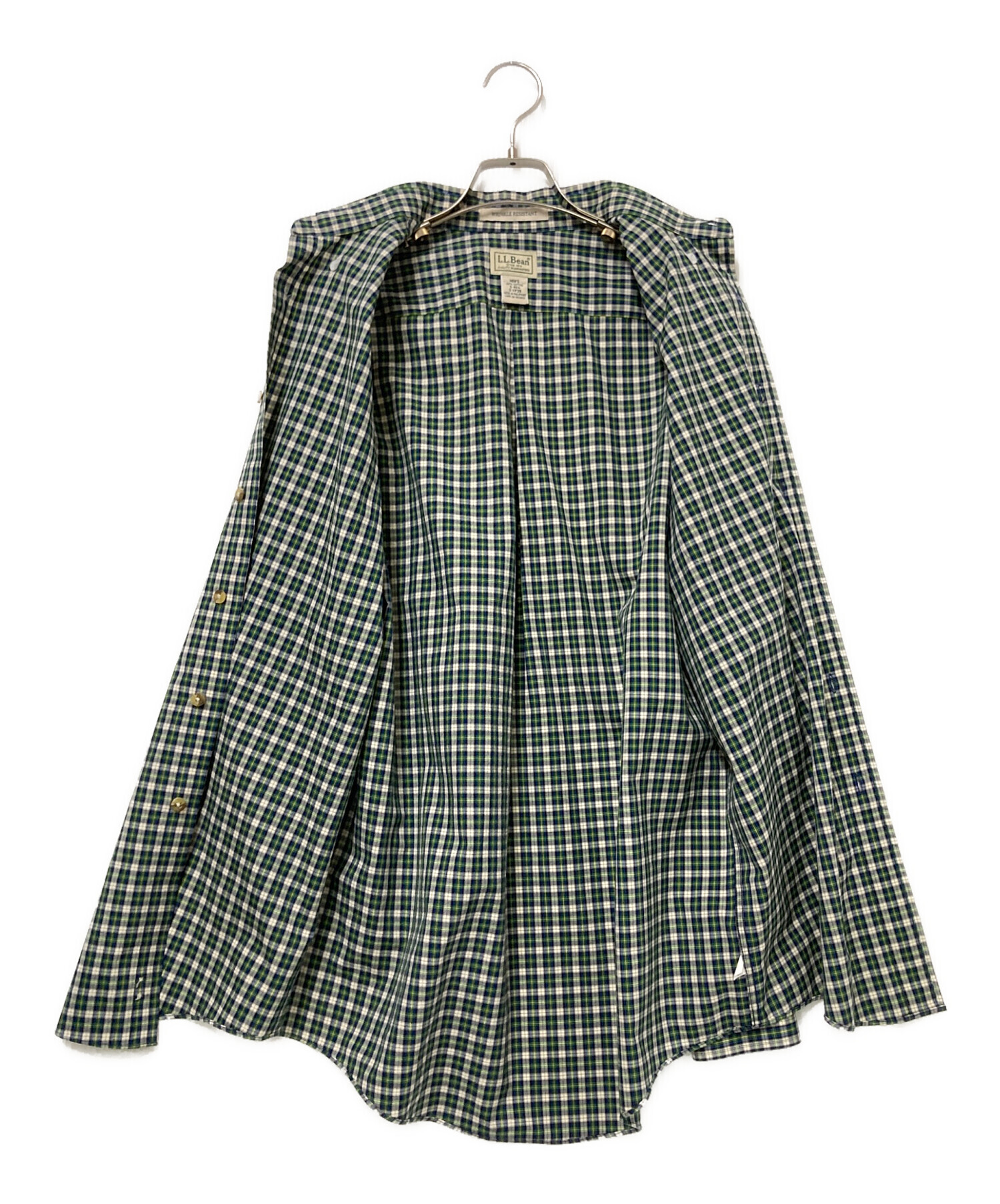 ☆送料無料☆ L.L.Bean エルエルビーン 古着 長袖 チェック 胸ポケット 