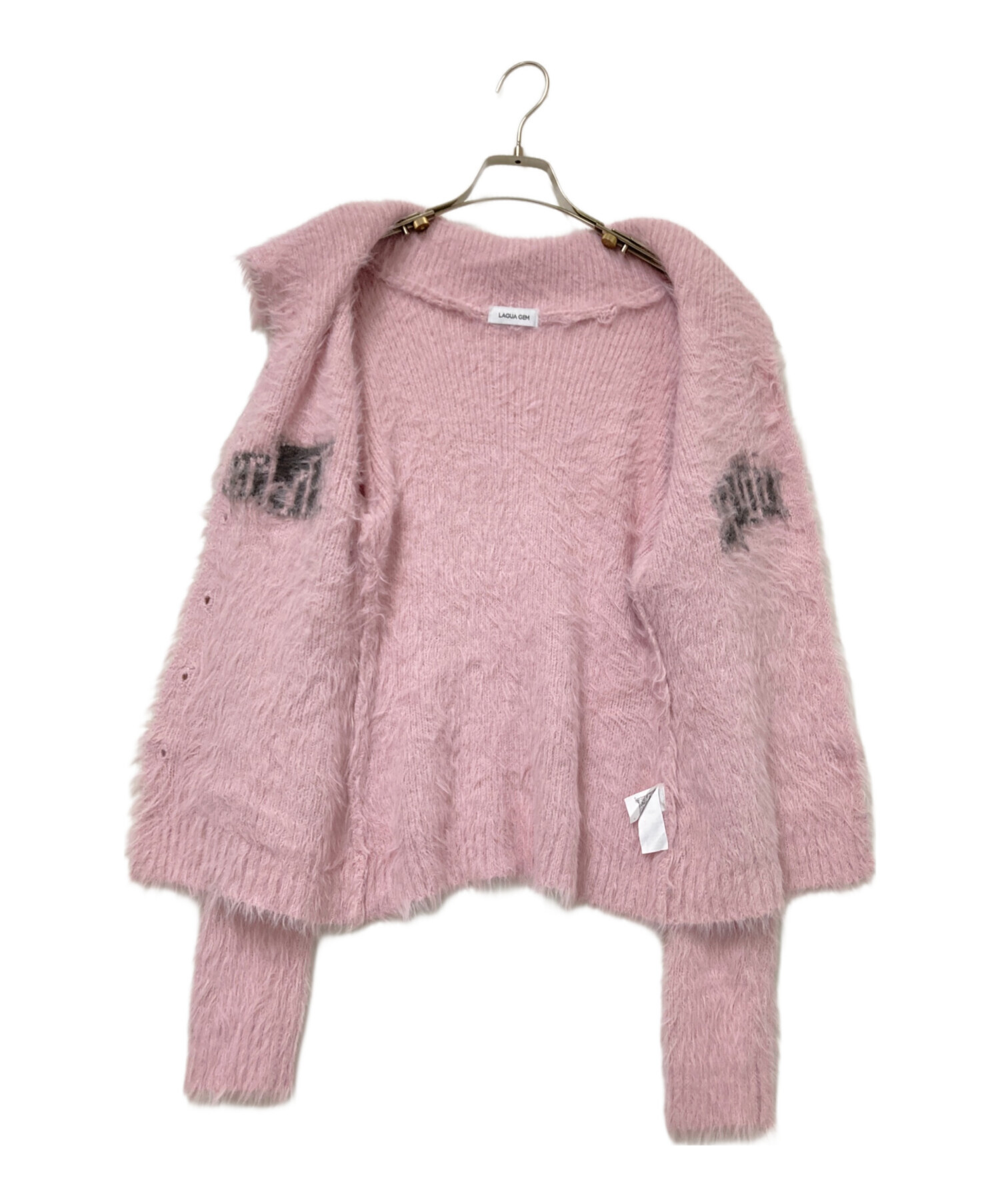lagua gemドット柄 ピンク カーディガン LAGUA GEM | WAPPEN DOT CROPPED カーディガン (ニット ) |SHEL'TTER