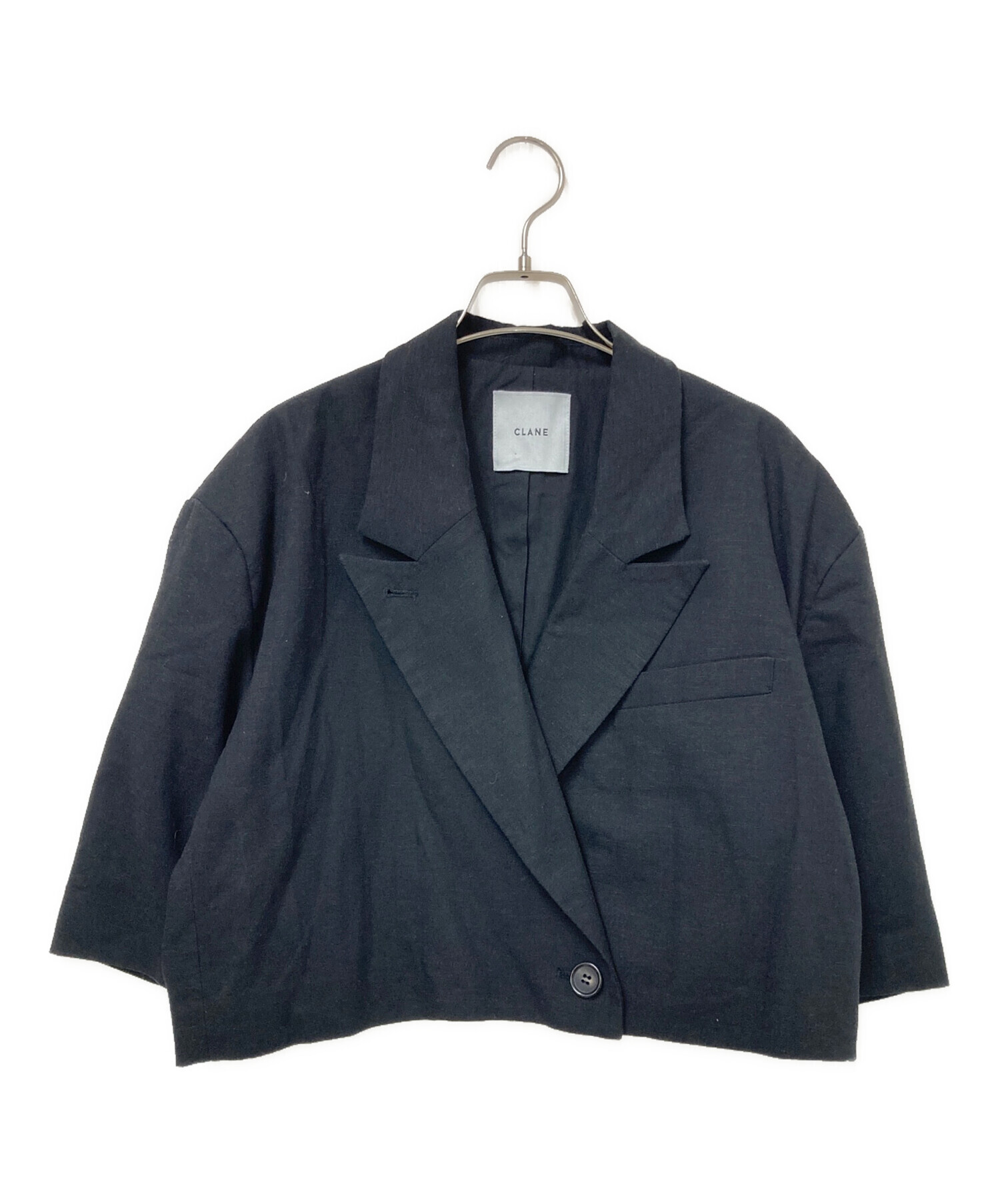 中古・古着通販】CLANE (クラネ) CROPPED TAILRED JACKET ブラック 
