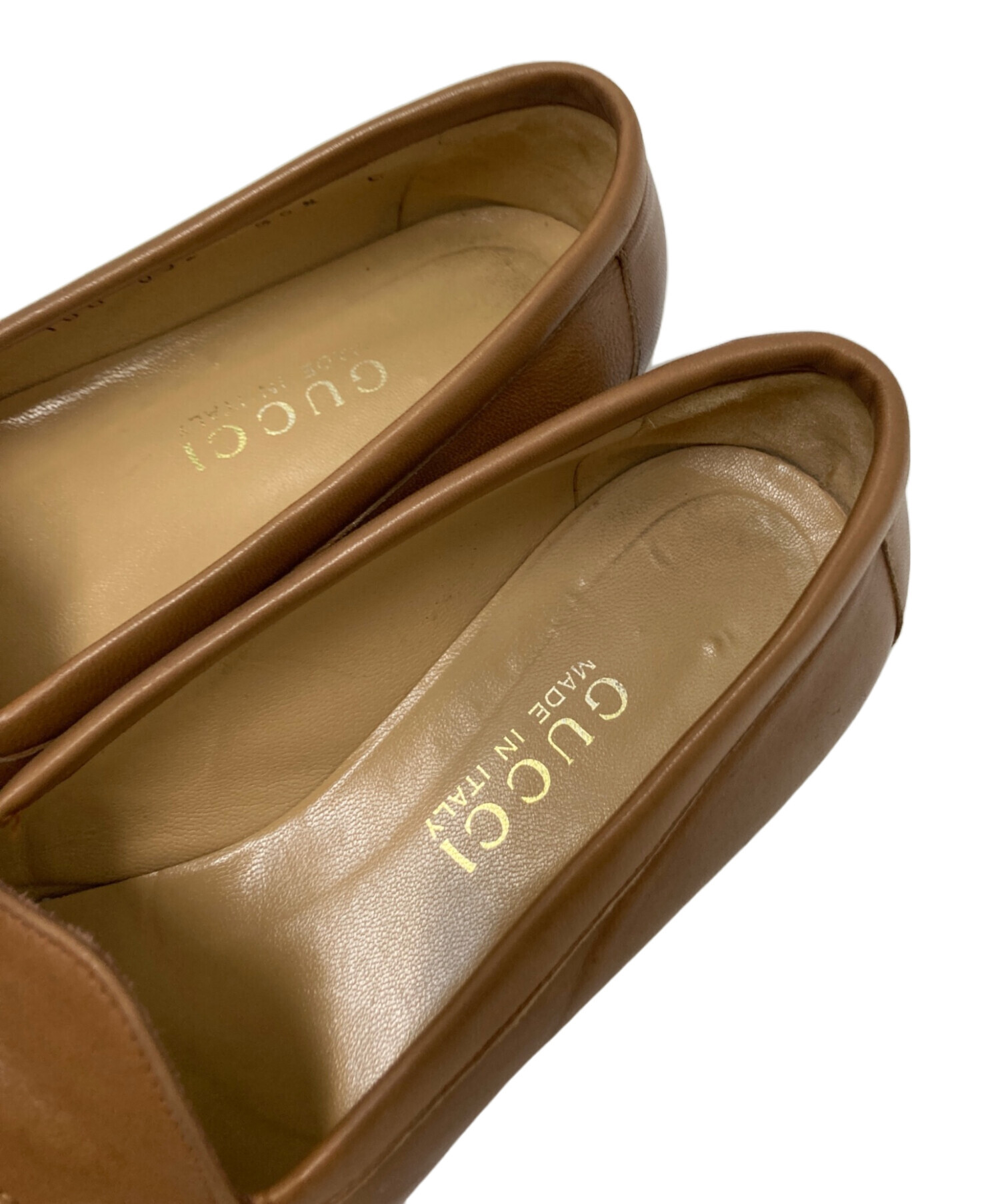 中古・古着通販】GUCCI (グッチ) ビット刺繍ローファー ブラウン