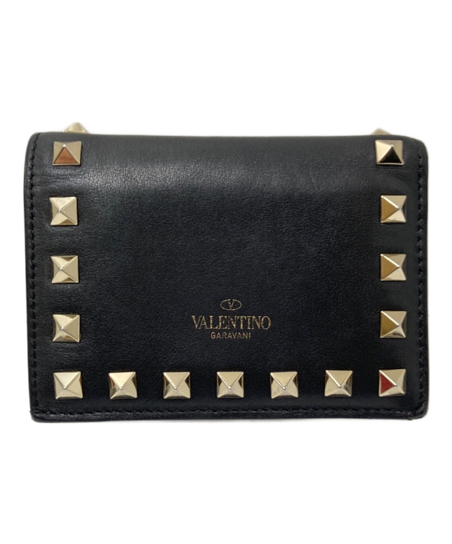 VALENTINO ヴァレンティノ 二つ折り　箱付き　ロックスタッズ 中古・古着通販】VALENTINO (ヴァレンティノ) ロックスタッズ 二つ折り