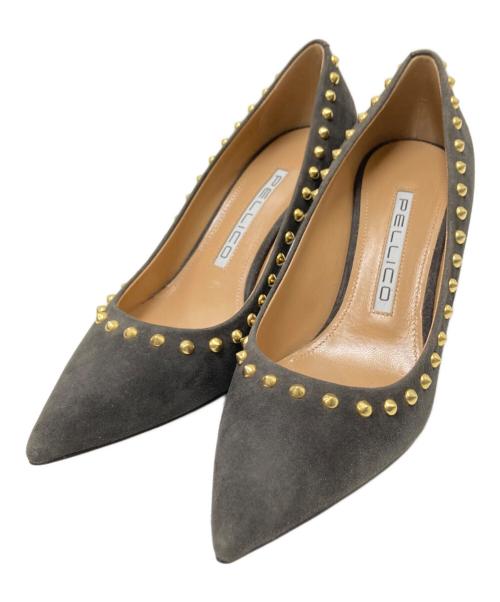 中古・古着通販】PELLICO (ペリーコ) スタッズヒールパンプス ブラウン