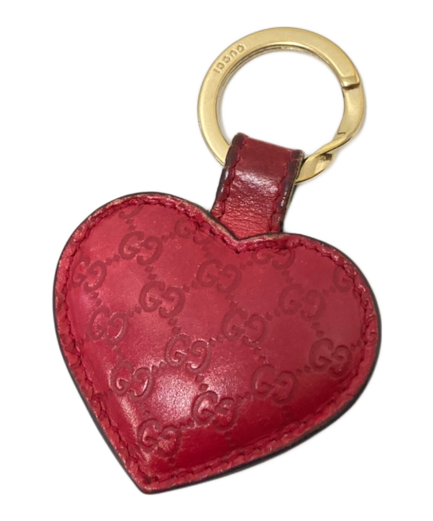 新品 GUCCI グッチ キーリング ハートチャーム 中古・古着通販】GUCCI (グッチ) ハート型キーリング レッド サイズ