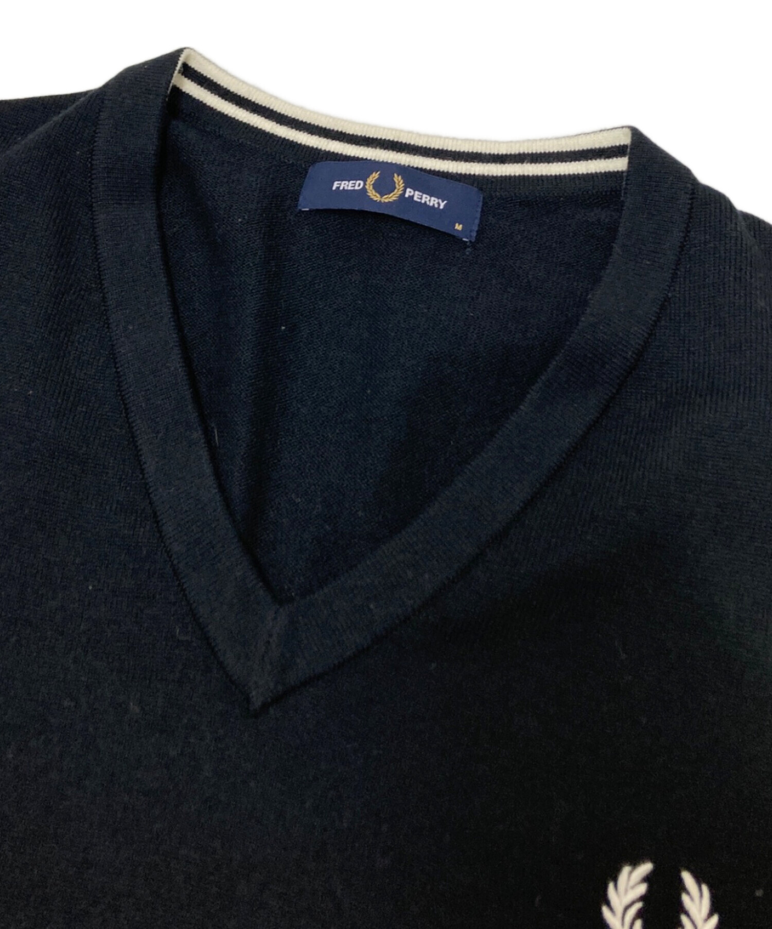 中古・古着通販】FRED PERRY (フレッドペリー) ニットベスト ブラック 