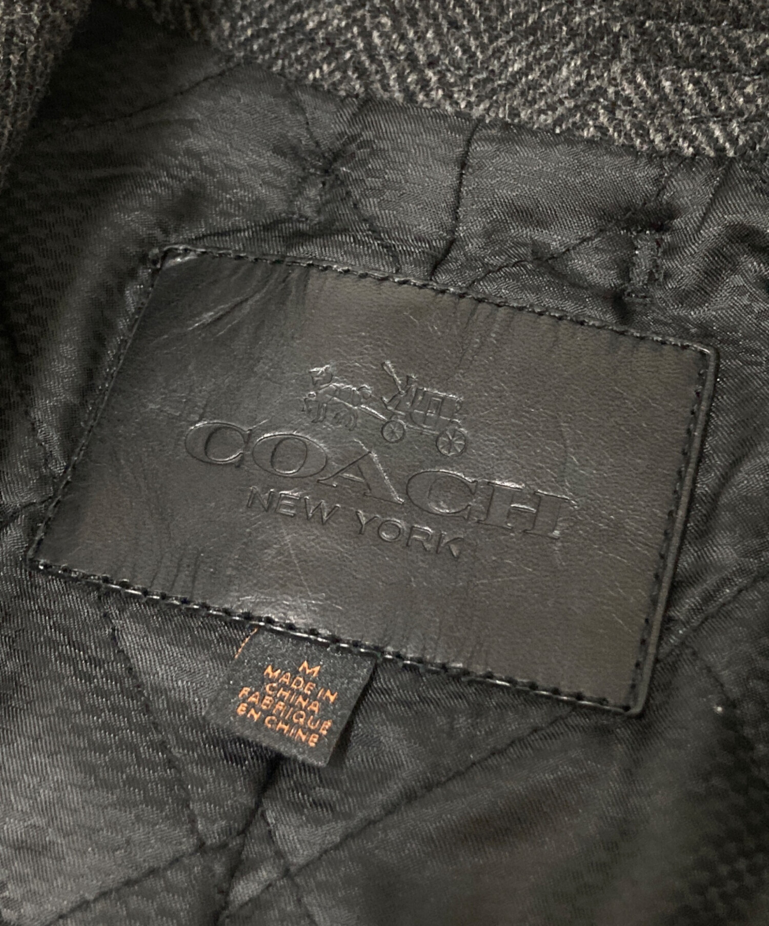 中古・古着通販】COACH (コーチ) ヘリンボーンPコート グレー サイズ:M