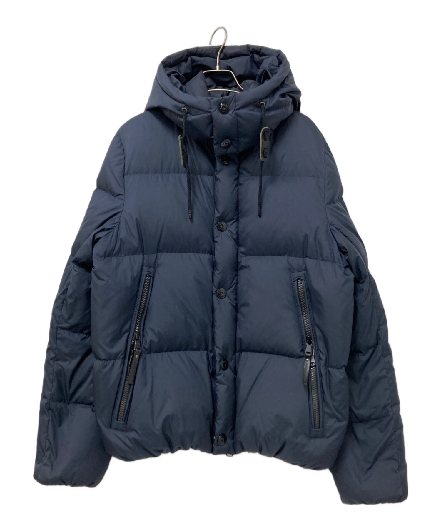 ナノユニバース タグ付き 西川ダウン ナイロンG2ジャケット 紺 L □SM3 