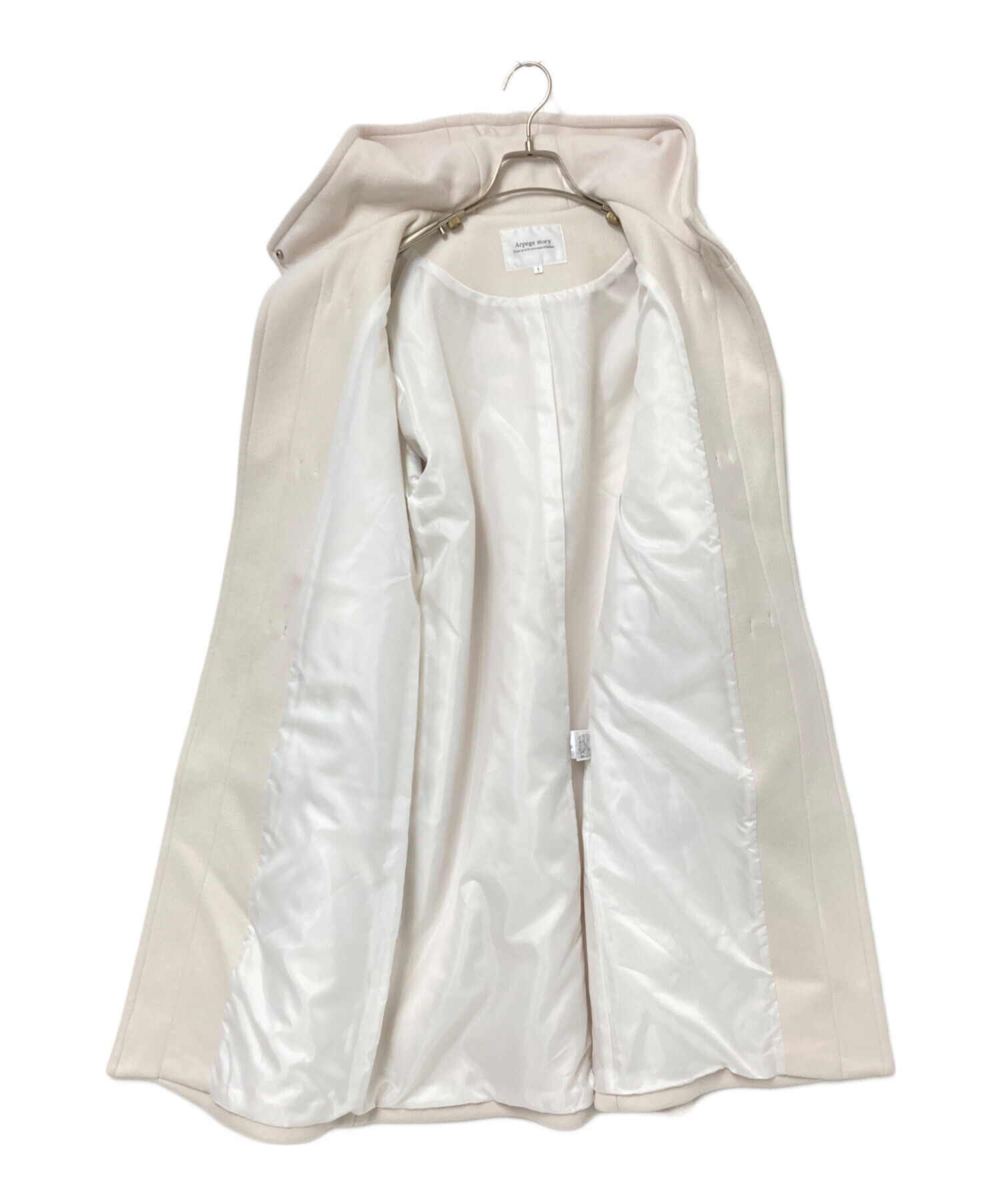 Arpege storyダッフルコート　ホワイト　サイズ1 中古・古着通販】ARPEGE STORY (アルページュストーリー) ロング