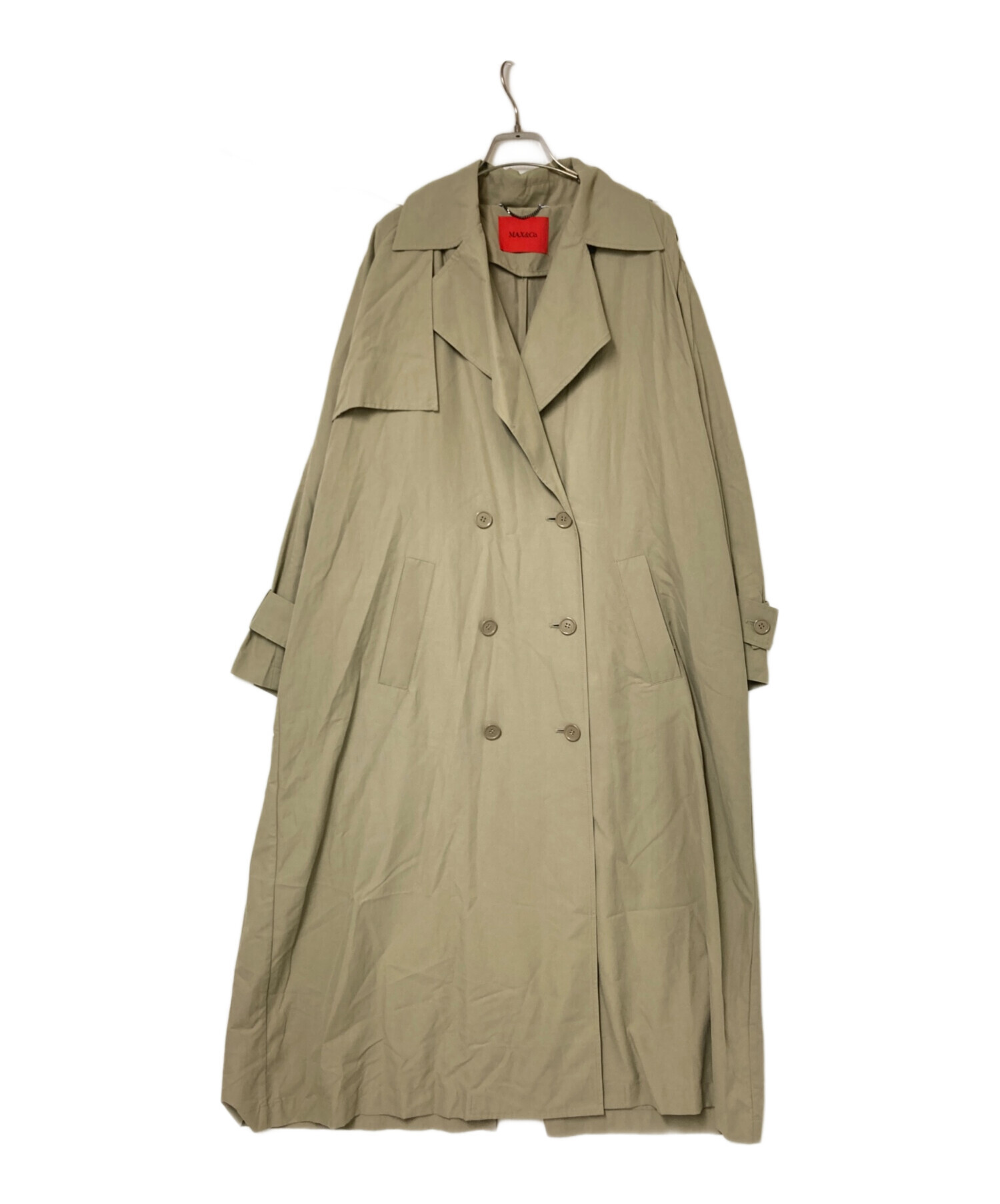 MAX&CO. マックスアンドコー トレンチコート レディース 【古着】【中古】 中古・古着通販】MAX&Co. (マックスアンドコー) トレンチコート カーキ