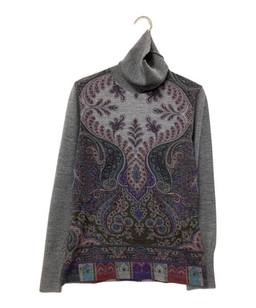 【ETRO】カシミヤ シルク 花柄 ペイズリー タートルネック ニット(44) ETRO】カシミヤ シルク 花柄 ペイズリー タートルネック ニット(44)