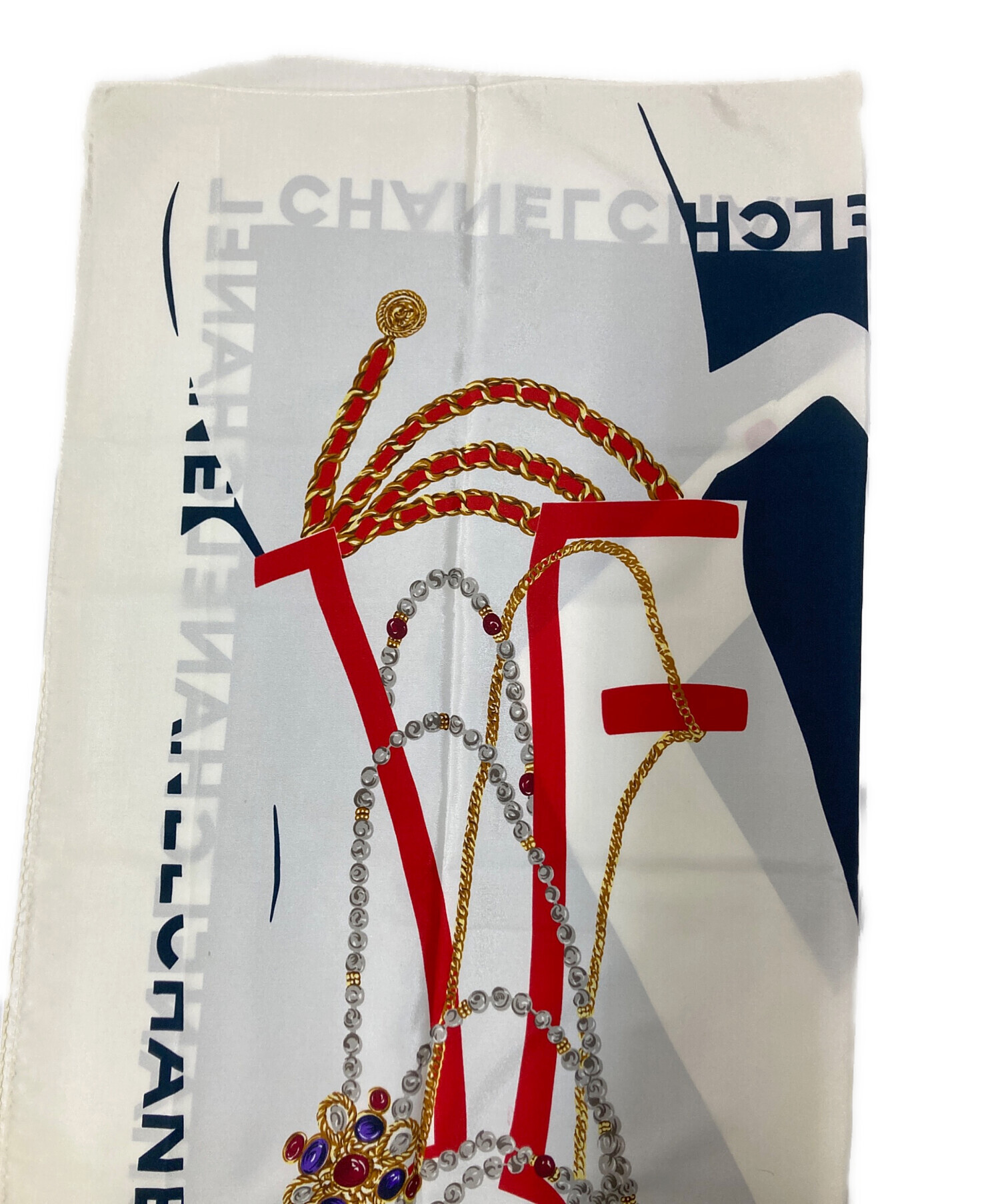 CHANELヴィンテージ　シャネル　シルクスカーフ　マドモアゼル 中古・古着通販】CHANEL (シャネル) マドモアゼル・グリポアシルク