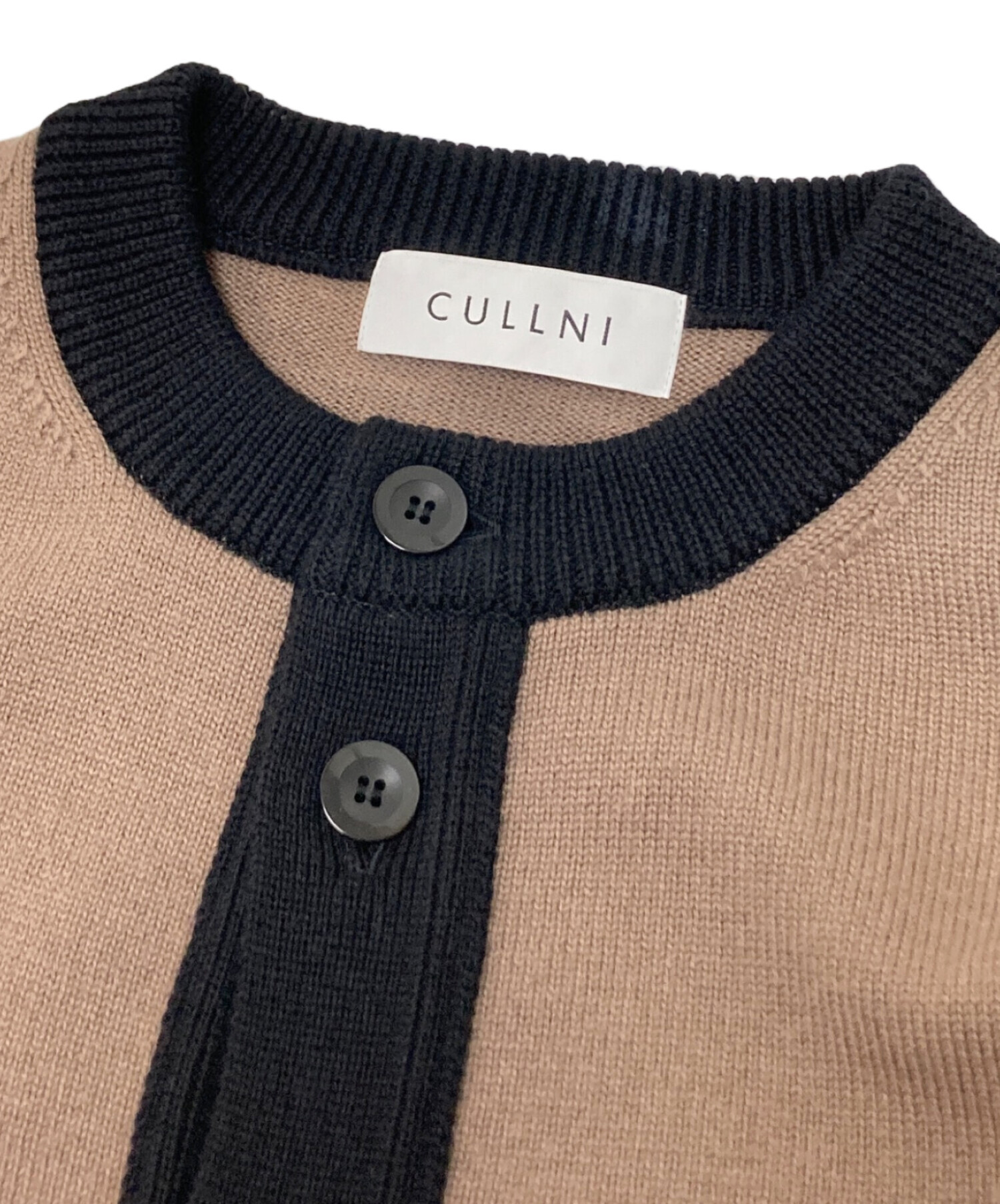 中古・古着通販】CULLNI (クルニ) クルーネックカーディガン ベージュ