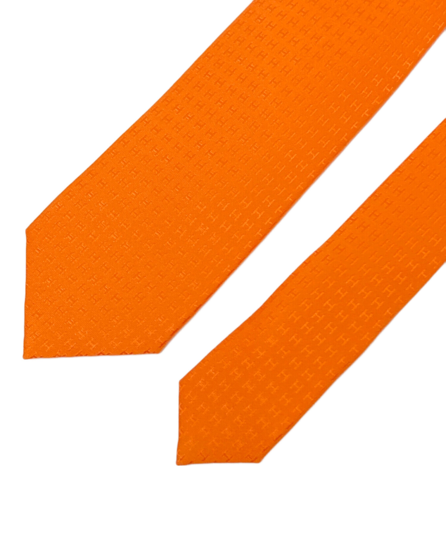 美品　HERMES ファソネ　オレンジ 中古・古着通販】HERMES (エルメス) ファソネHネクタイ オレンジ