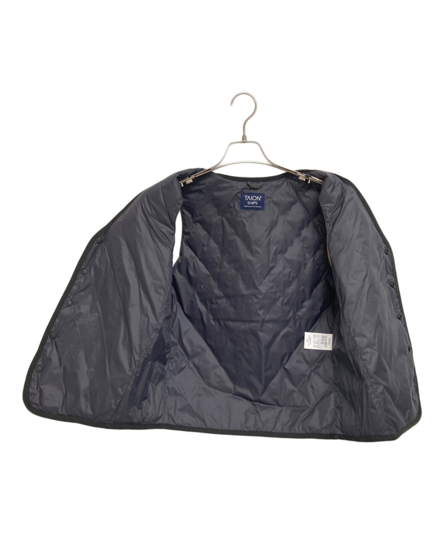 TAION SHIPS別注 ネイビー キルティングダウンベスト 中古・古着通販】TAION (タイオン) SHIPS (シップス) 別注キルティング
