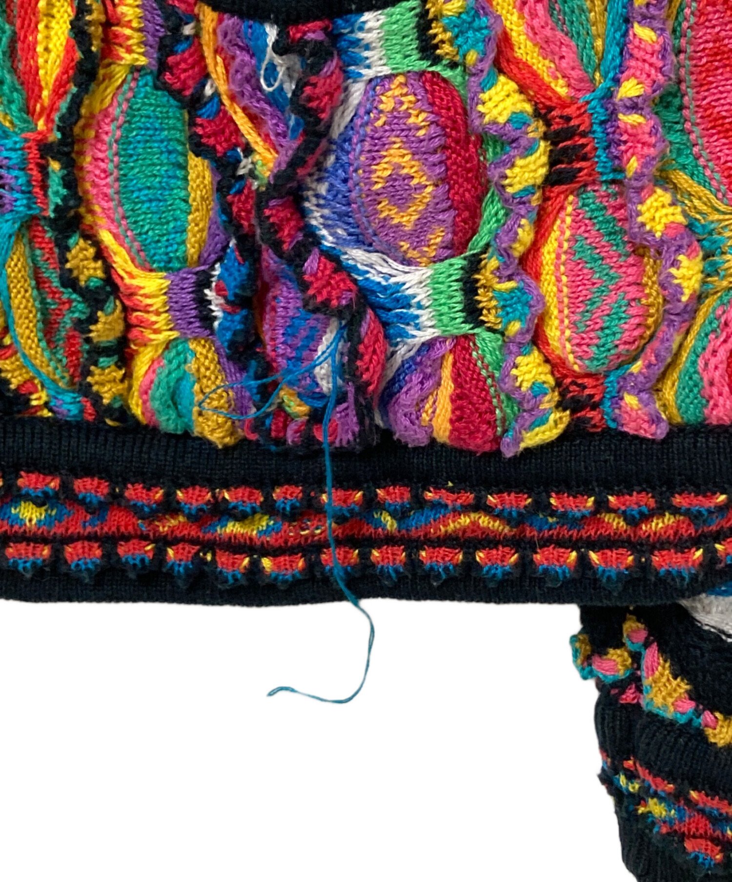 中古・古着通販】Coogi (クージー) 90s 3Dニットカーディガン マルチ