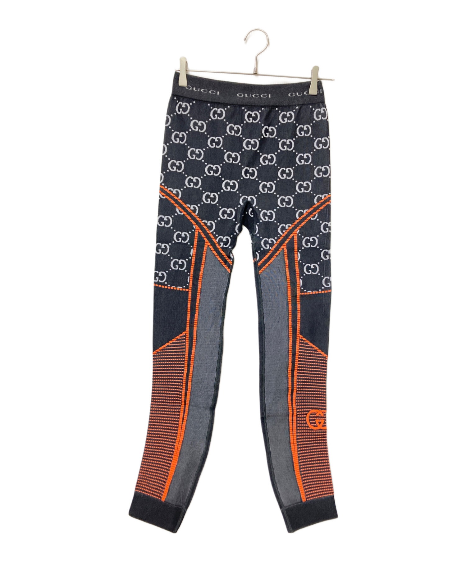 中古・古着通販】GUCCI (グッチ) ジャージレギンス ブラック×オレンジ