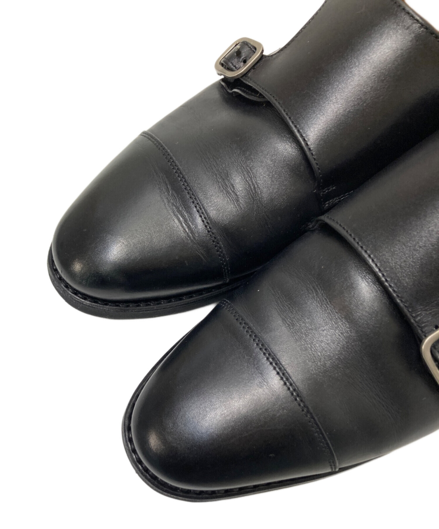 【ほぼ新品】Berwick ダブルモンクストラップシューズ ブラック 収納袋付き 中古・古着通販】berwick (バーウィック) ダブルモンクストラップ