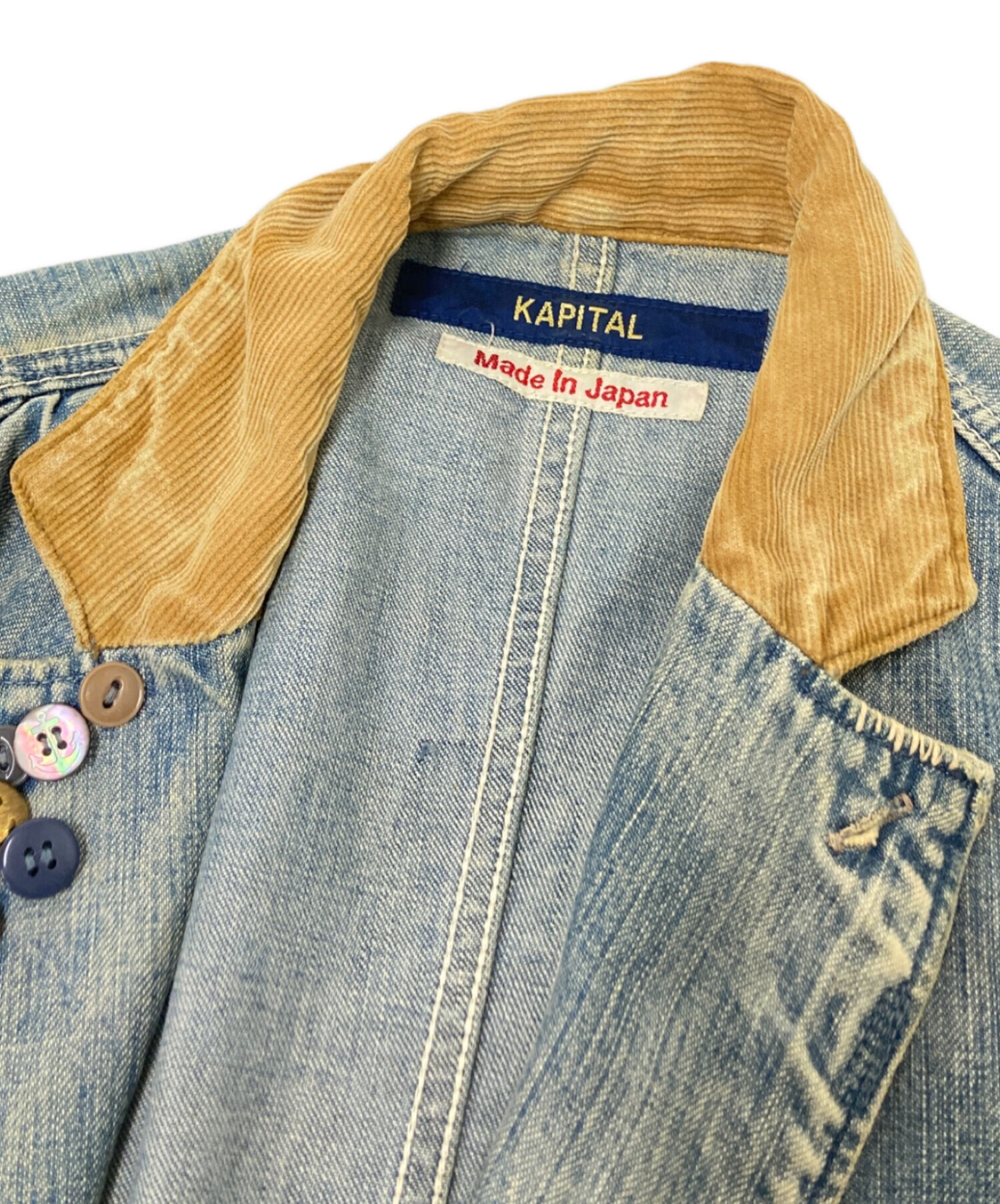 KAPITAL キャピタル カジュアルジャケット メンズ 【古着】【中古】 中古・古着通販】KAPITAL (キャピタル) ダメージ加工デザインデニム