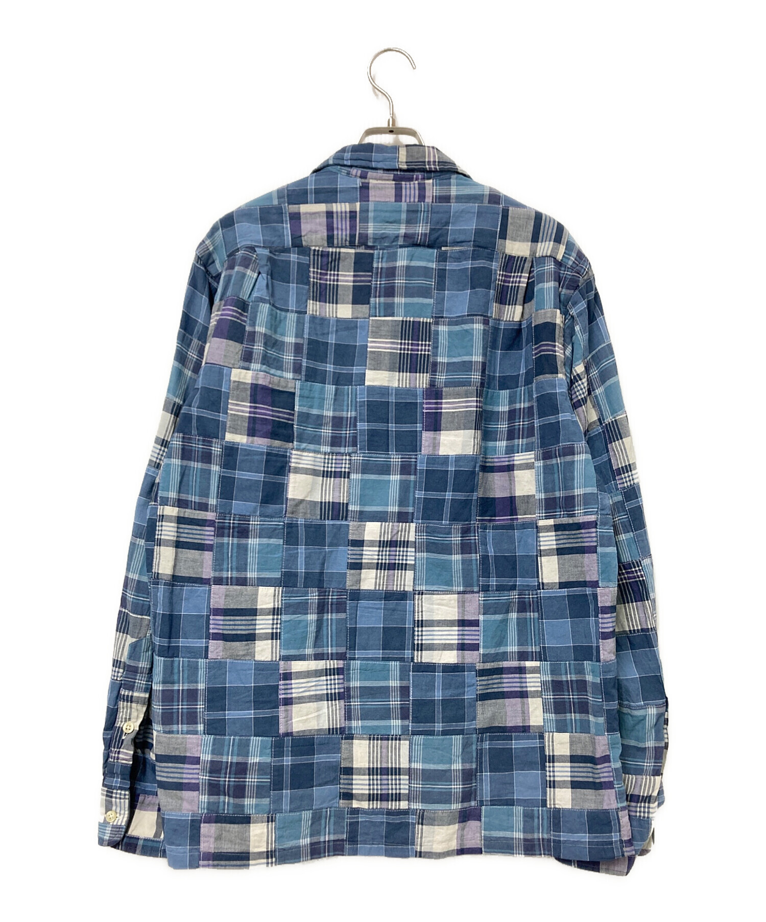 ラルフローレン パッチワークシャツ 紺×緑 M パッチワーク LAUREN 
