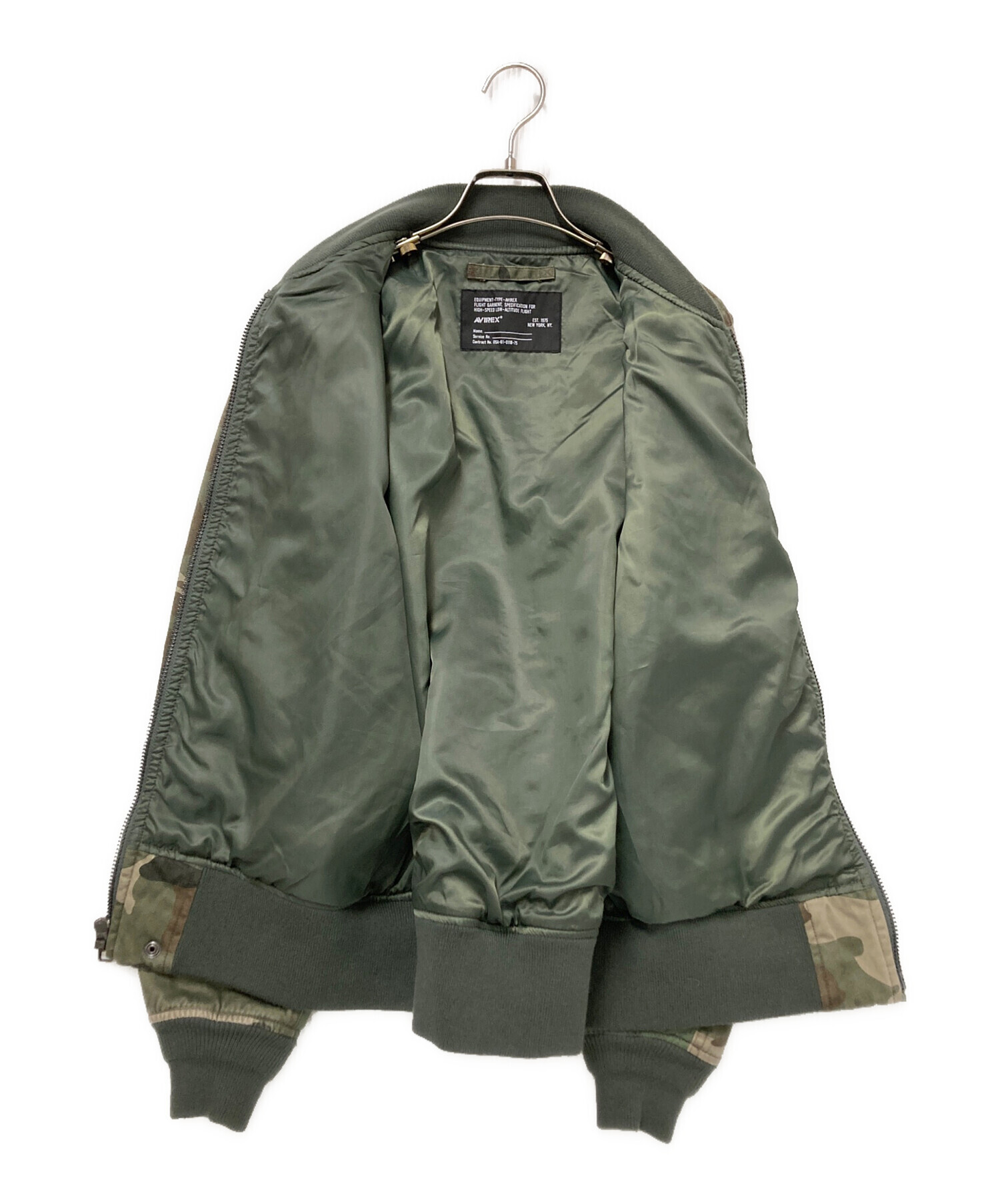 AVIREX グリーン ミリタリージャケット　 カバーオール　Mサイズ　古着 中古・古着通販】AVIREX (アヴィレックス) CAMOUFLAGE L-2B グリーン