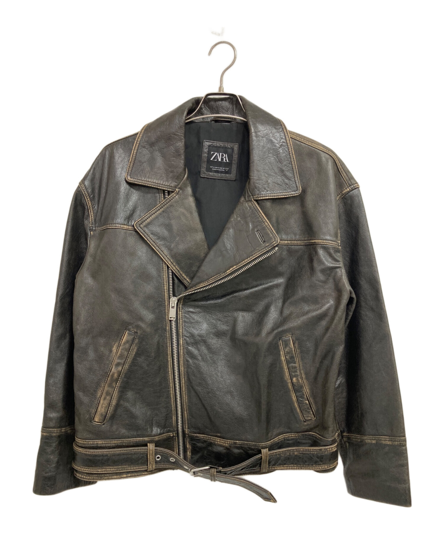 さら 中古・古着通販】ZARA (ザラ) カウレザーライダースジャケット