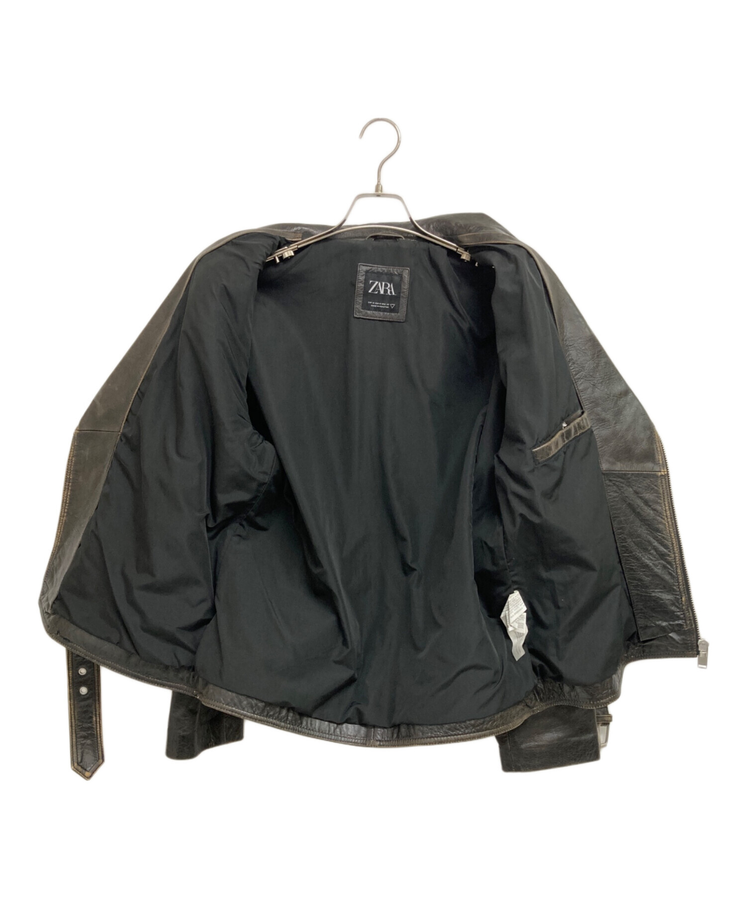 中古・古着通販】ZARA (ザラ) カウレザーライダースジャケット