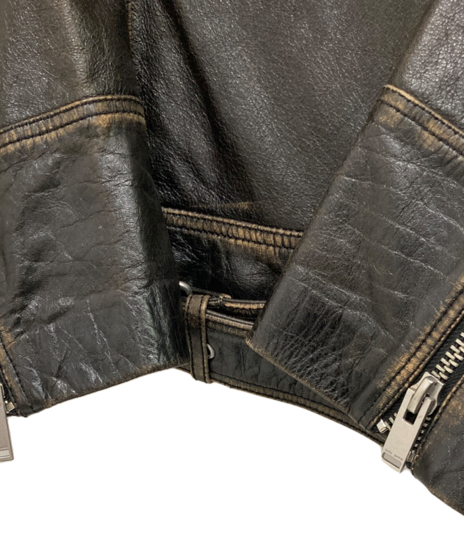 さら 美品】ZARA ザラ ダブルライダース 本革 特大 XL 黒 シープレザー