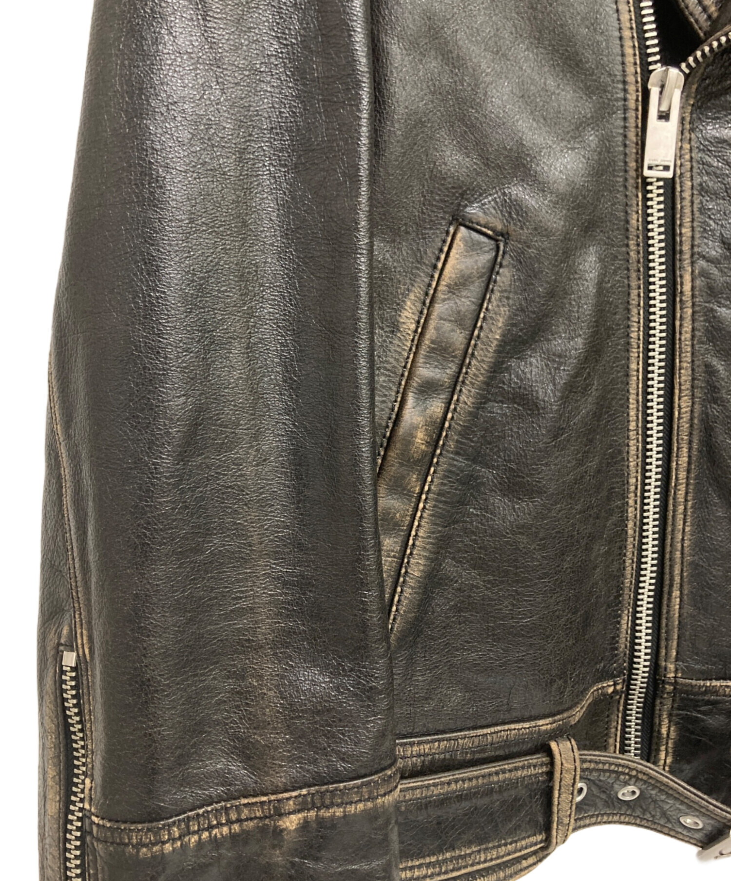 中古・古着通販】ZARA (ザラ) カウレザーライダースジャケット