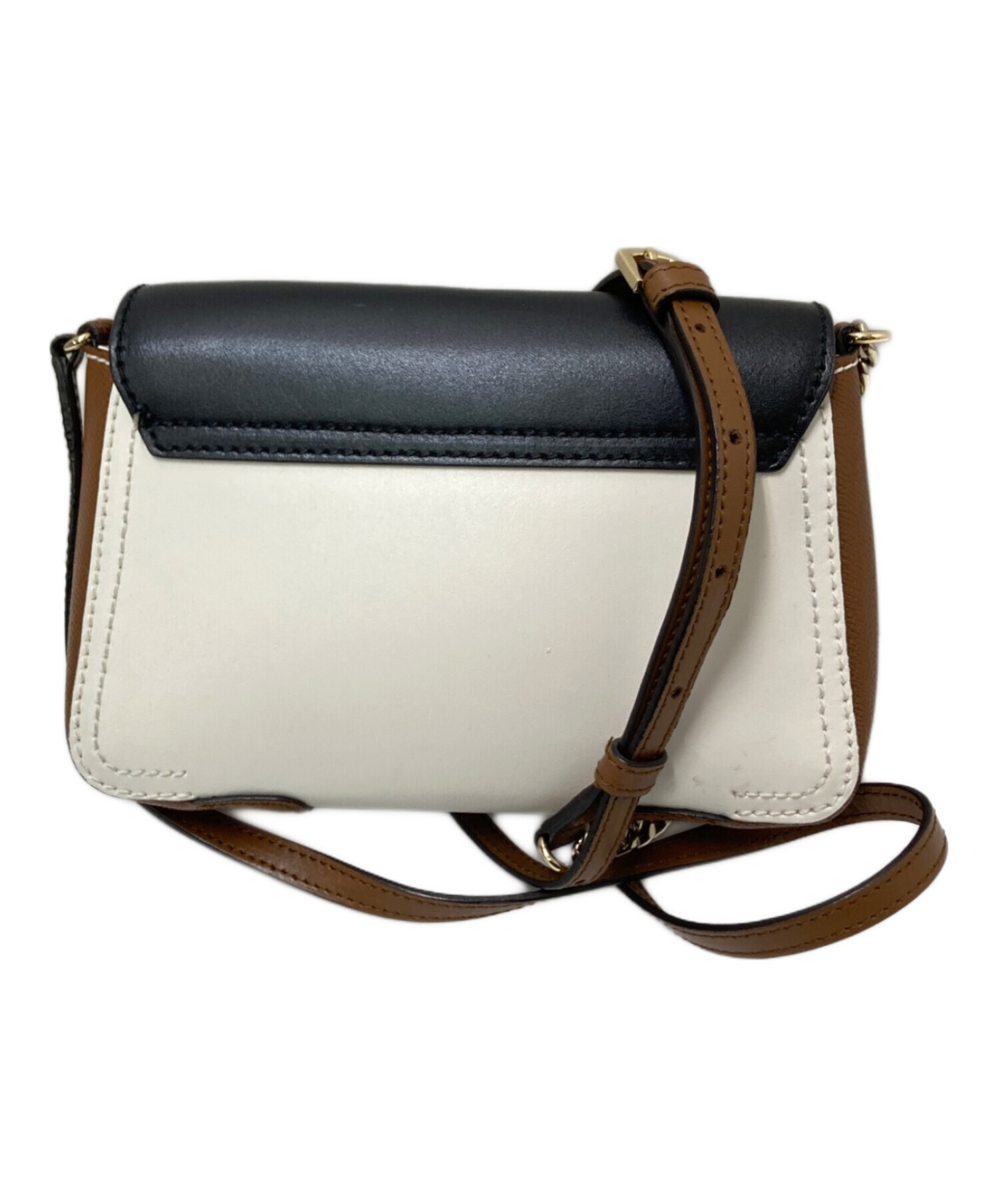 中古・古着通販】FURLA (フルラ) ショルダーバッグ ブラック×ホワイト 