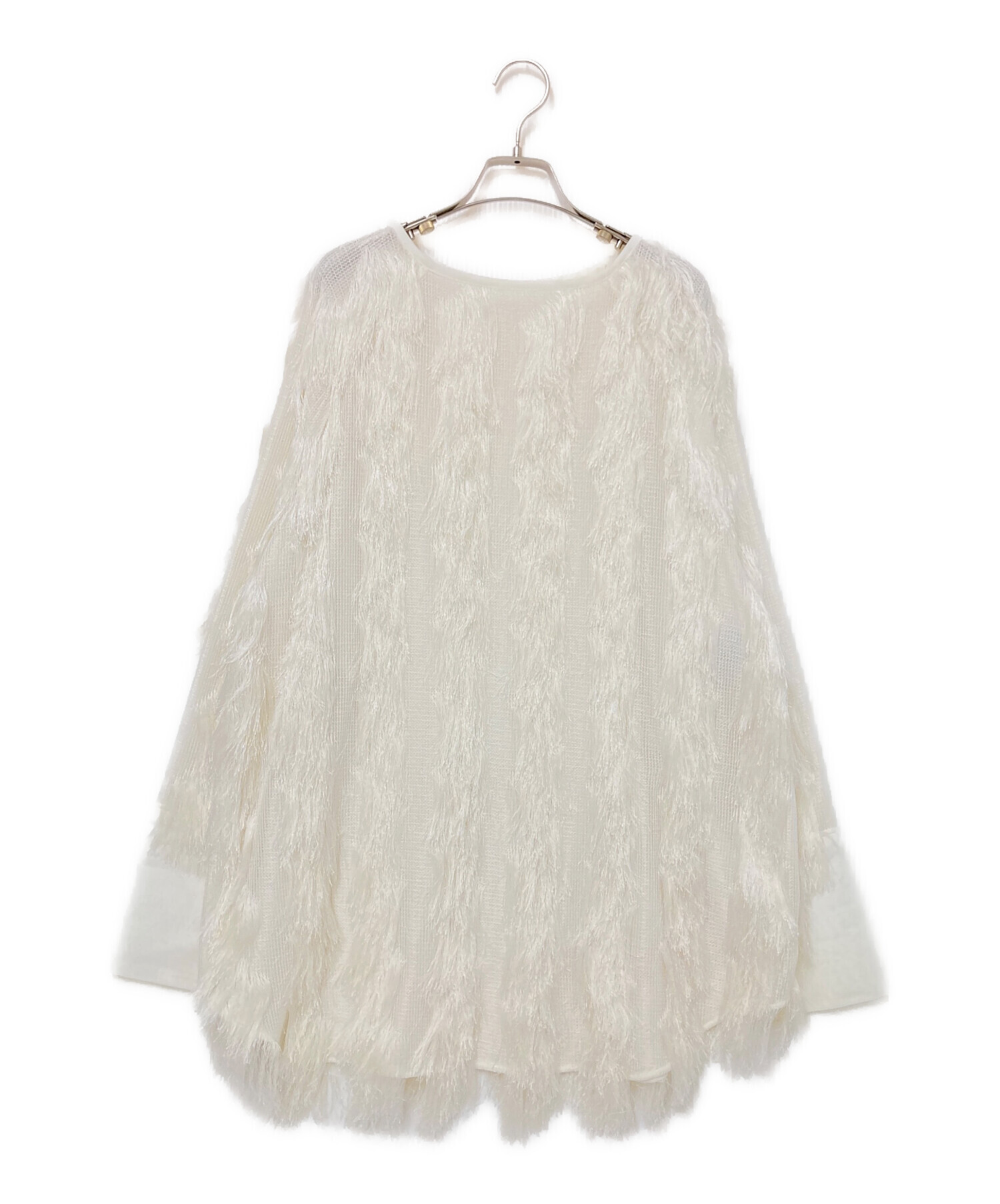 中古・古着通販】Ameri (アメリ) FULL FRINGE OVER TOP アイボリー