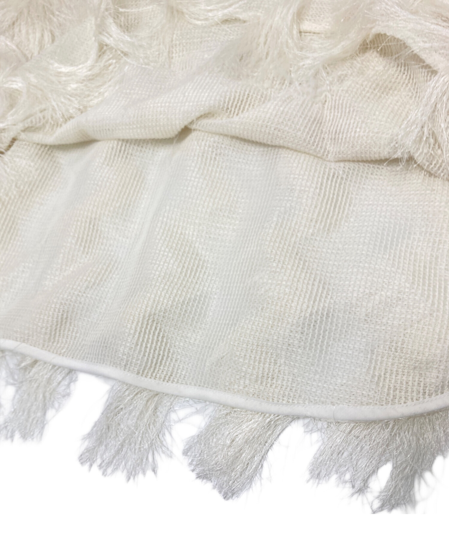 中古・古着通販】Ameri (アメリ) FULL FRINGE OVER TOP アイボリー