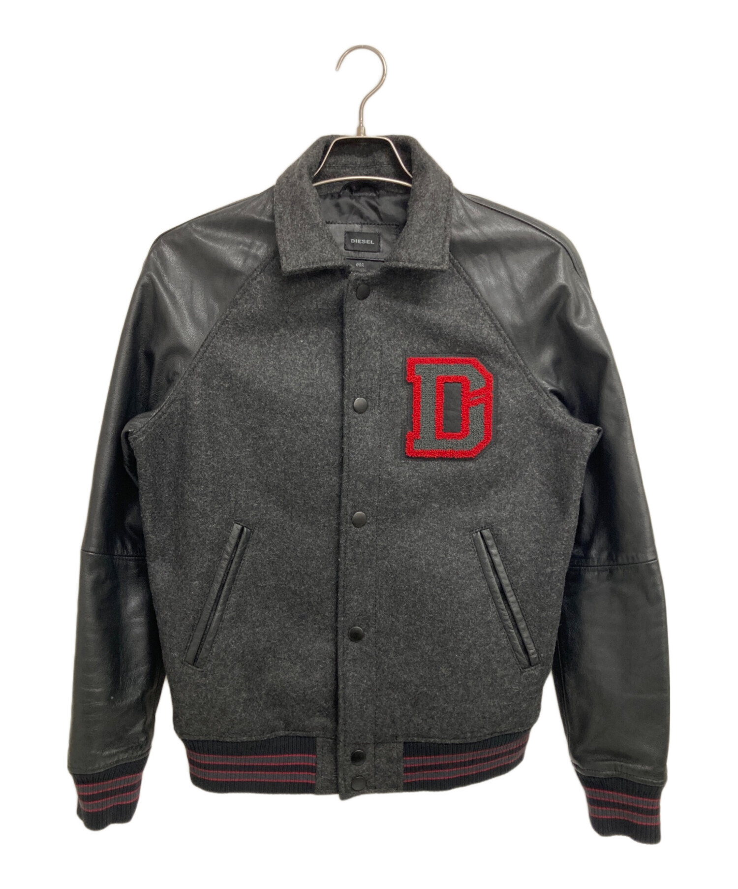 中古・古着通販】DIESEL (ディーゼル) スタジャン グレー×ブラック