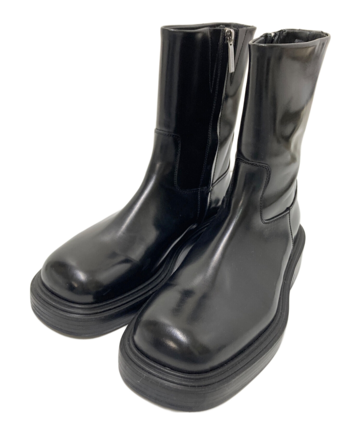 中古・古着通販】Ferragamo (フェラガモ) SIDE ZIP BOOTS ブラック