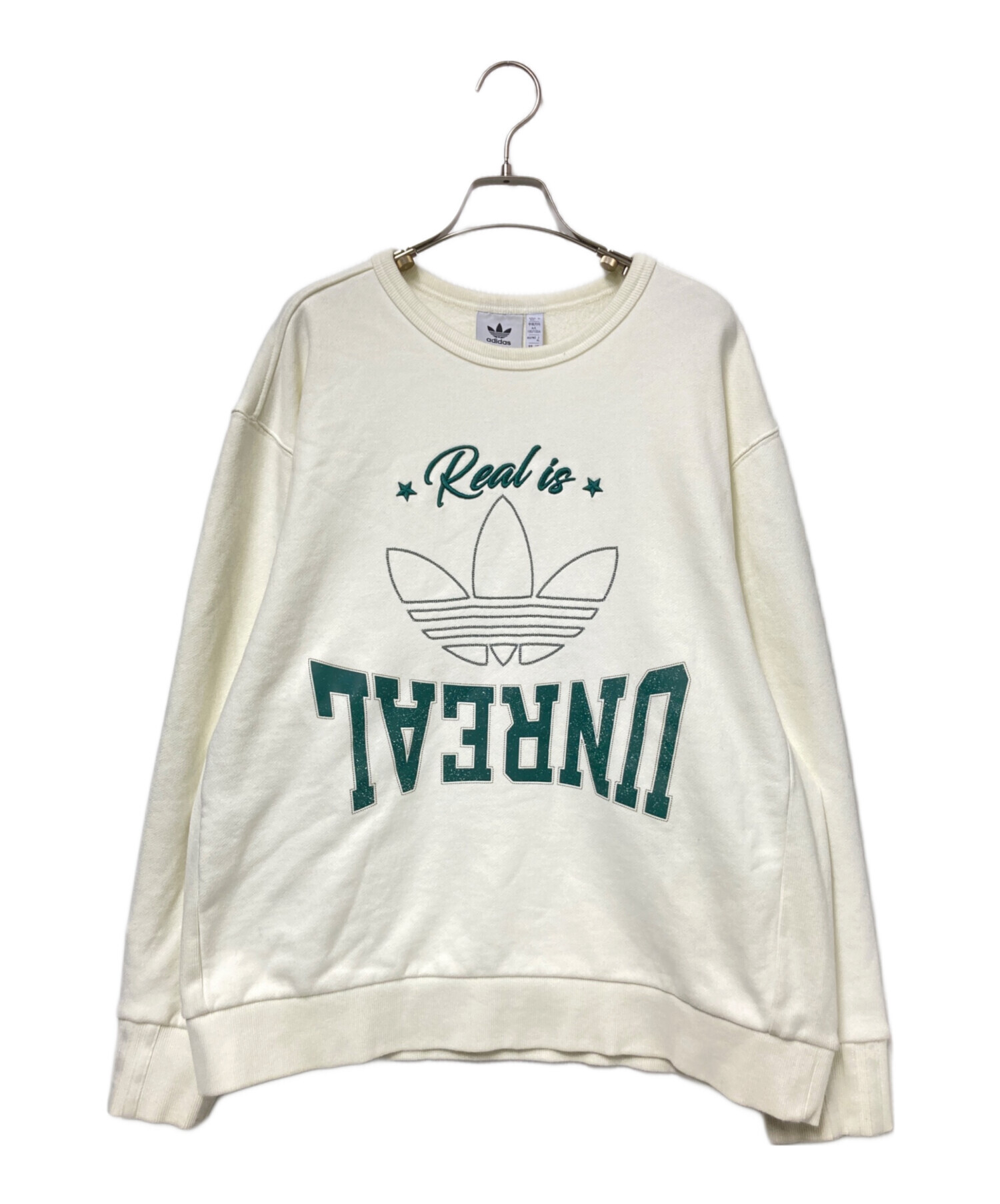 中古・古着通販】adidas (アディダス) 刺繍スウェット ホワイト サイズ