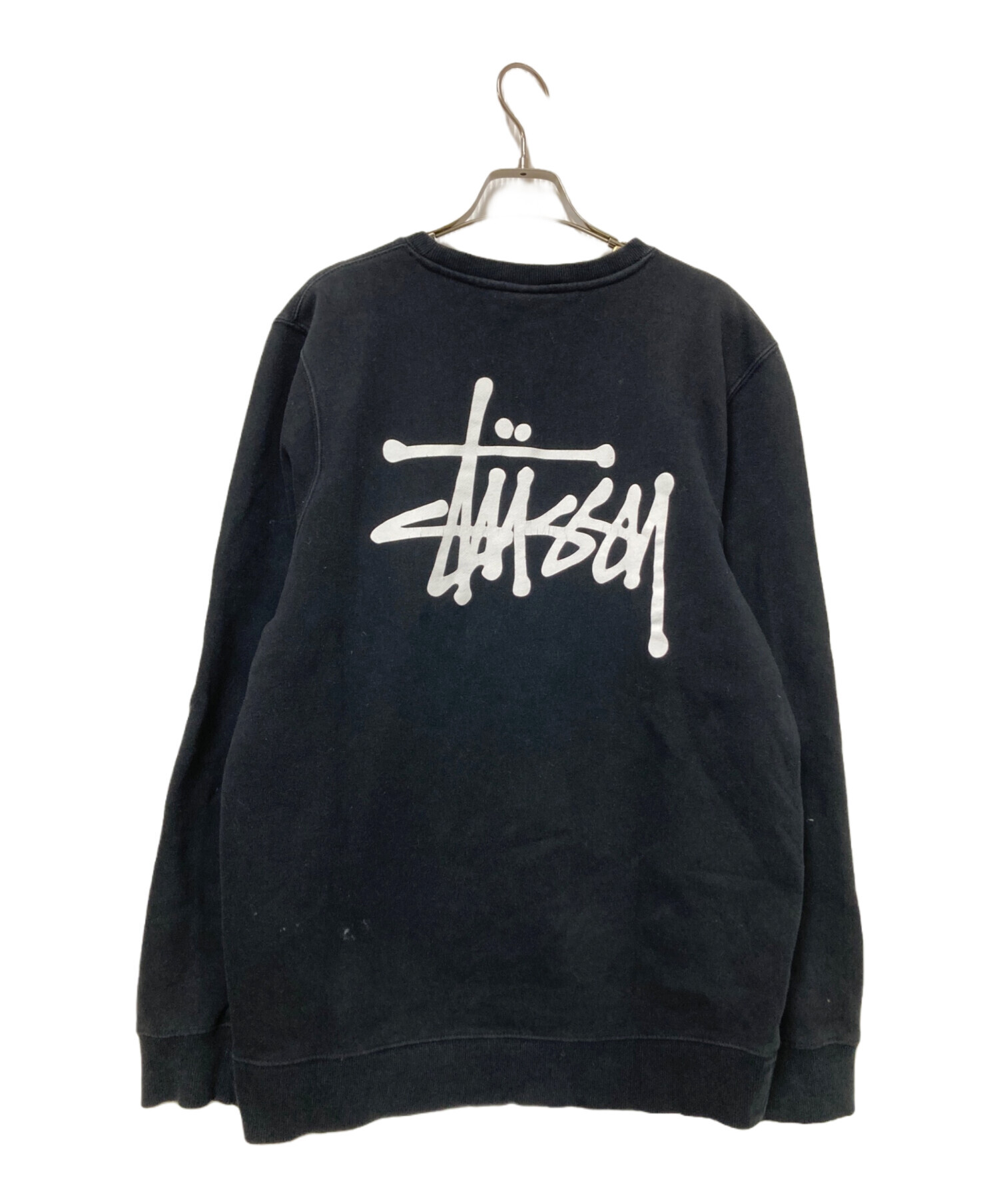 中古・古着通販】stussy (ステューシー) プリントスウェット ブラック 